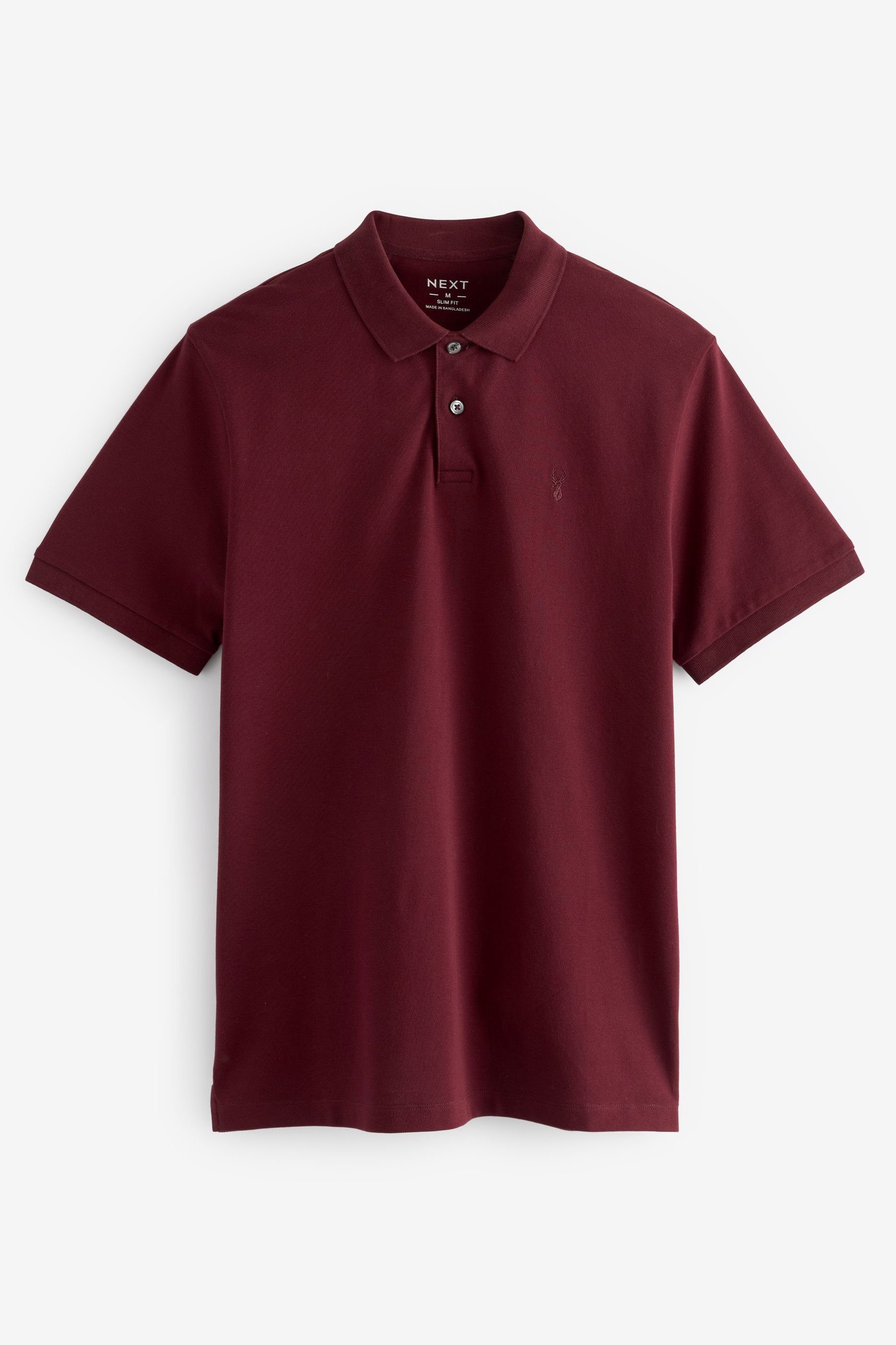 Poloshirt – Red Next (1-tlg) Piqué-Poloshirt Slim-Fit Burgundy