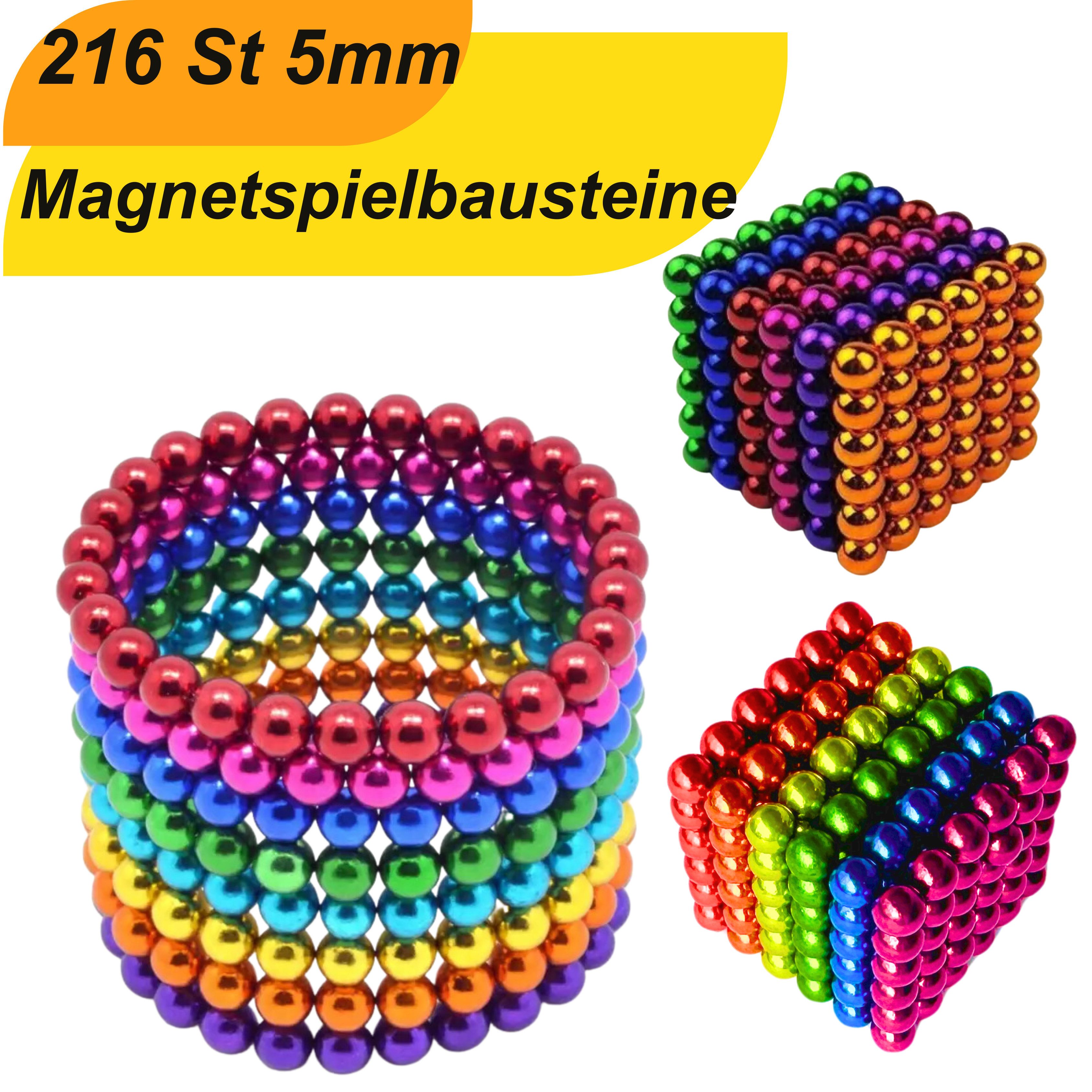 MaajeeKuto Magnetische Bausteine 216 Kugeln 5mm – Interaktives Desktop-Spielzeug Magnetspielbausteine, (1 St)