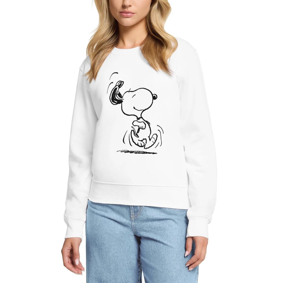 Spreadshirt Sweatshirt Peanuts Snoopy Happy Damen Premium Pullover (1-tlg)