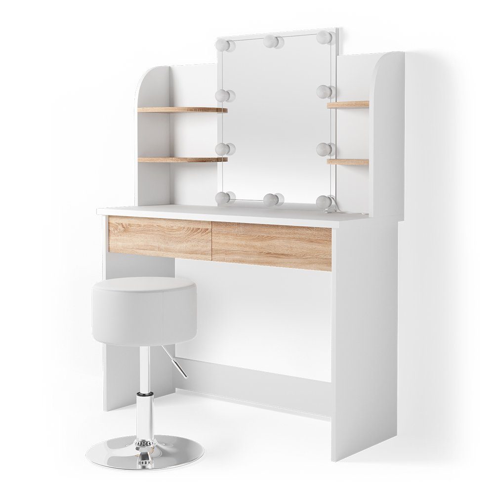 Vicco Schminktisch Charlotte, Weiß/Sonoma, 108 cm günstig online kaufen