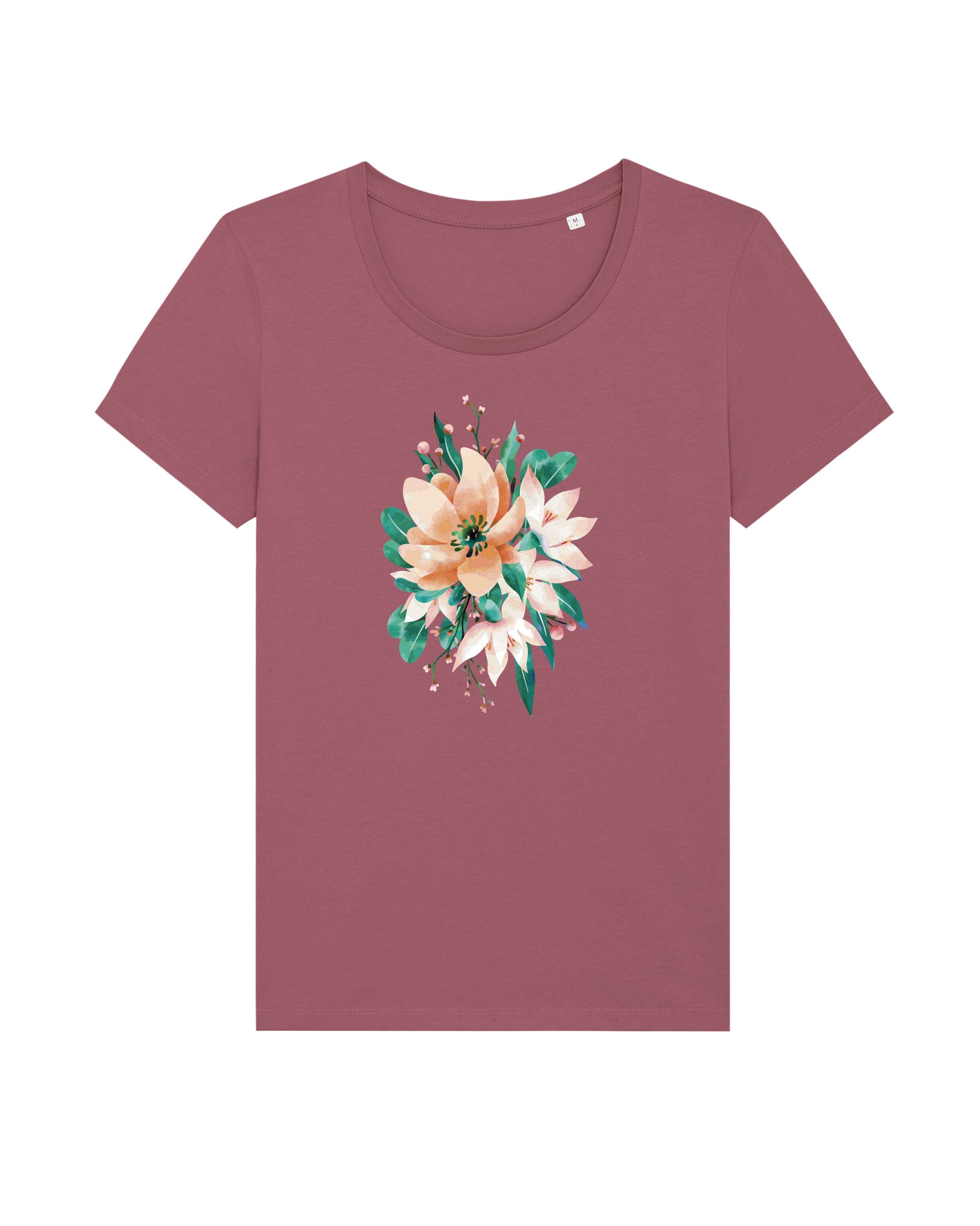 wat? Apparel Print-Shirt Blume in Wasserfarbe 03 (1-tlg) Hibiscus Rose
