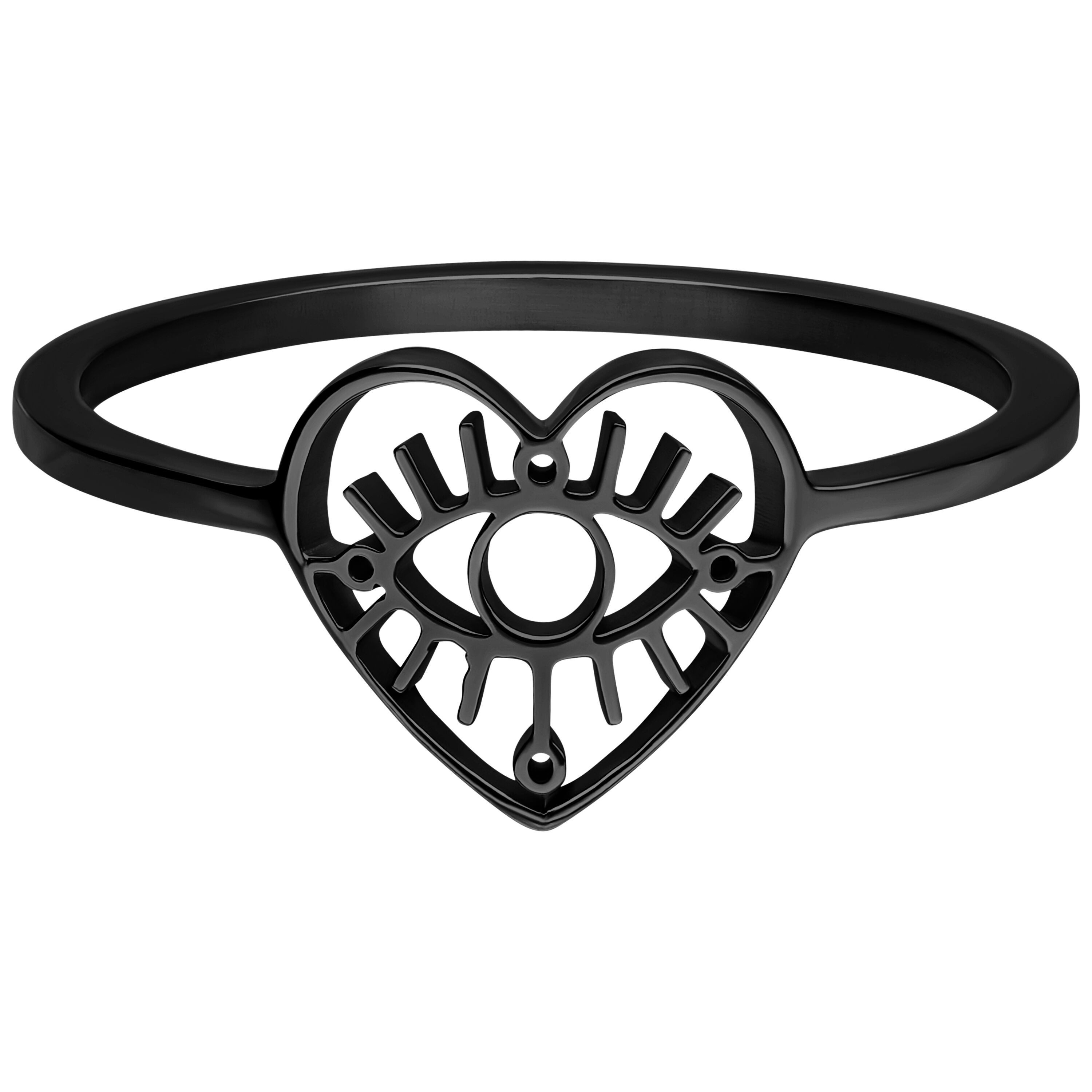 Wildcat Fingerring Bague Œil - Black Metal, 19.0 mm, Chirurgenstahl 316L - wasserfest, langlebig, hautverträglich