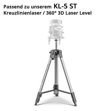 STAHLWERK Universal-Stativ für STAHLWERK Kreuzlinienlaser Dreibeinstativ (KL-5 ST Teleskopstativ, Stativ, Dreibein-Stativ auf 280 mm)