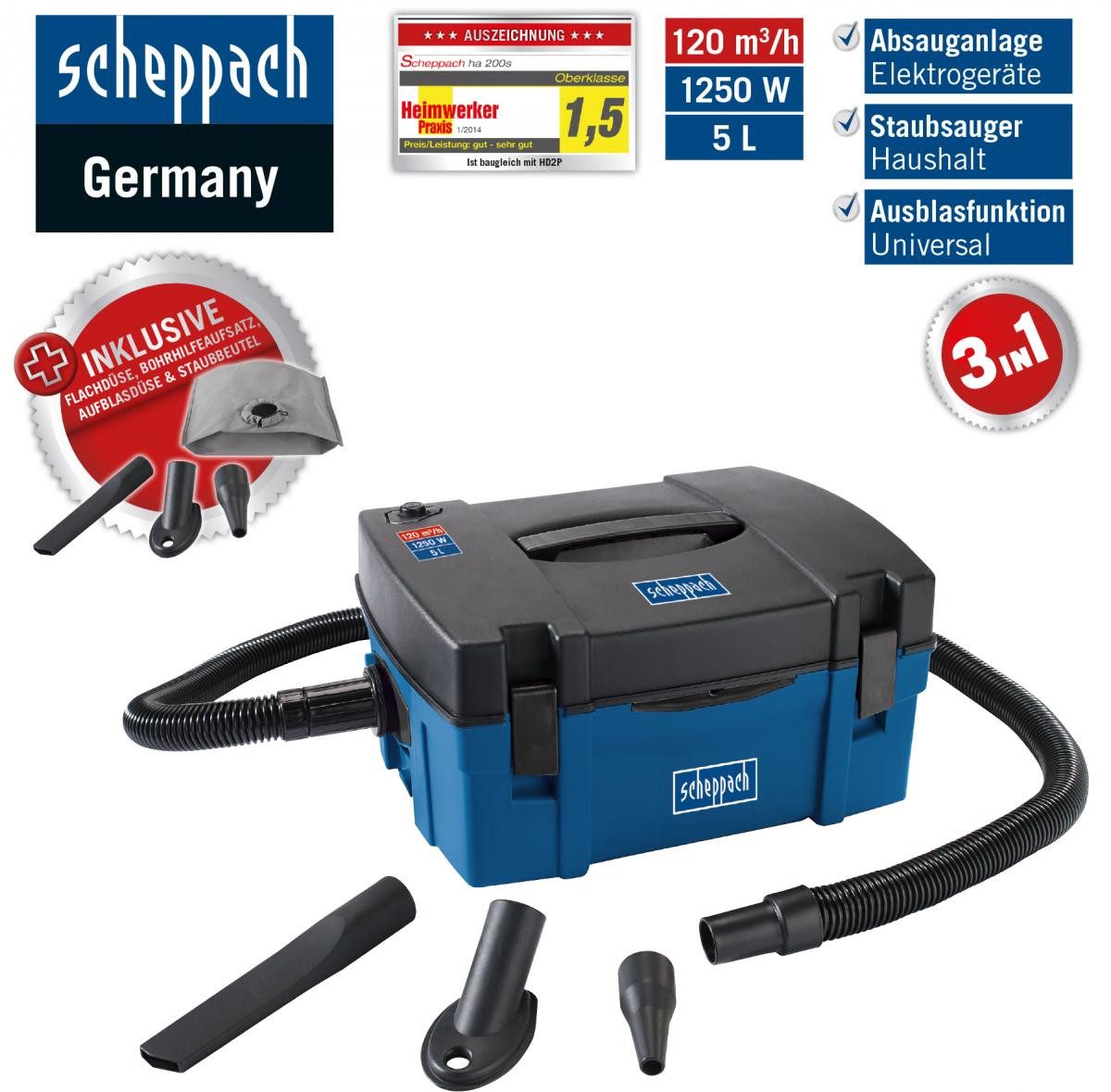 Scheppach Absauganlage HD2P 3in1 Absauganlage Staubsauger günstig online kaufen
