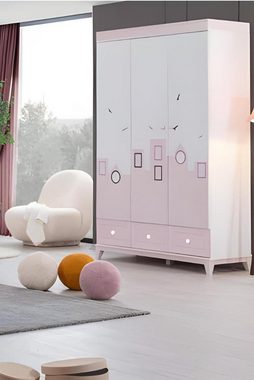 JVmoebel Jugendzimmer-Set Rosa Kinderbett Kleiderschrank Jugendzimmer Kinderzimmer Möbel 2tlg, (2-St., Bett + Kleiderschrank), Made in Europa