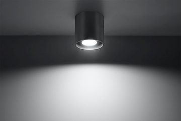 Licht-Erlebnisse Deckenleuchte VALERYA, ohne Leuchtmittel, Deckenspot Anthrazit Metall Ø10cm klein rund GU10 Wohnzimmer Flur