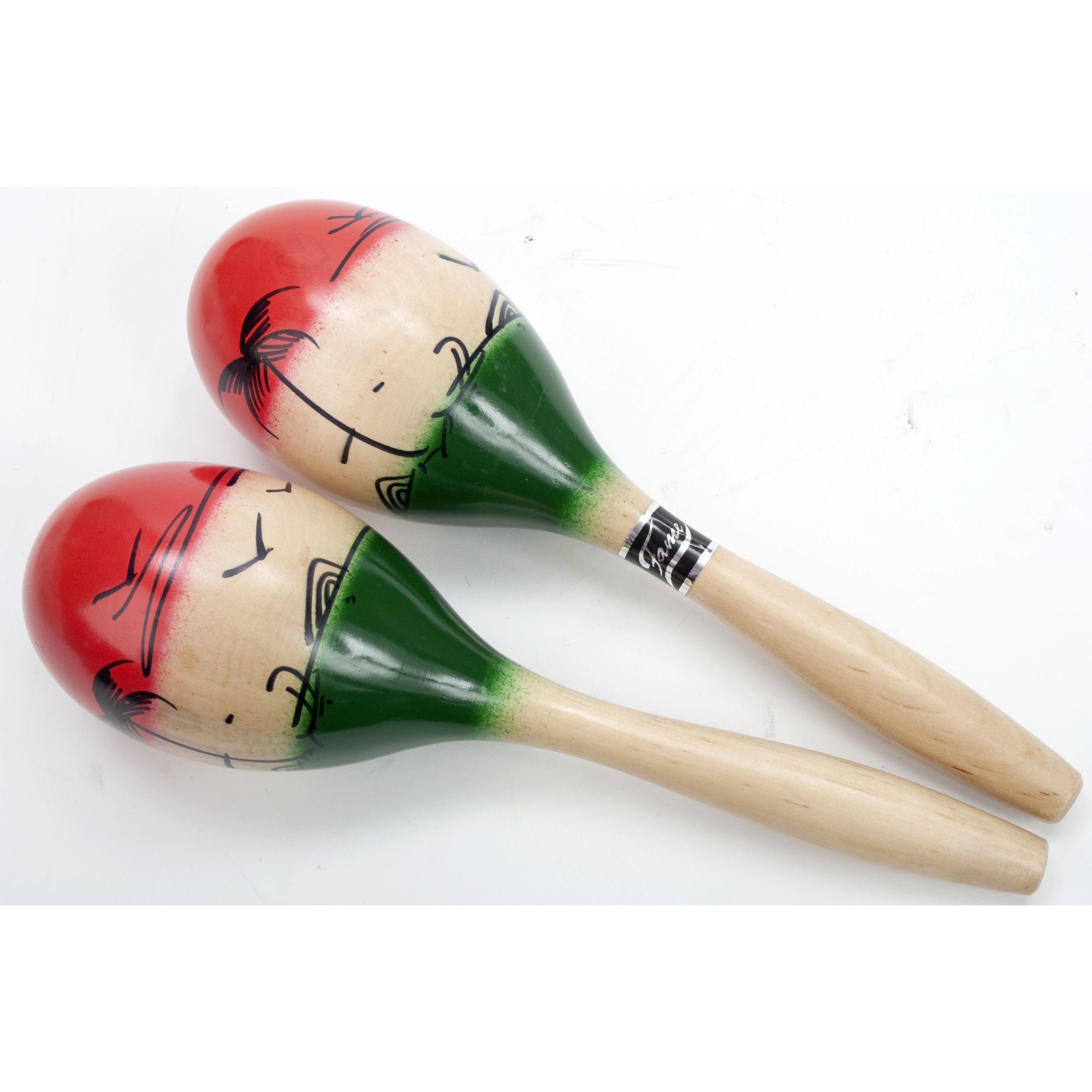 FAME Maraca,Maracas Shaker, Holz, Multicolour, Robust, Langlebig, Klarer Sound, Komfortabler Griff, Ideal für Kinder und Anfänger, 2 Stück, Percussion, Shaker, Maracas, Holz, Kinder und Anfänger