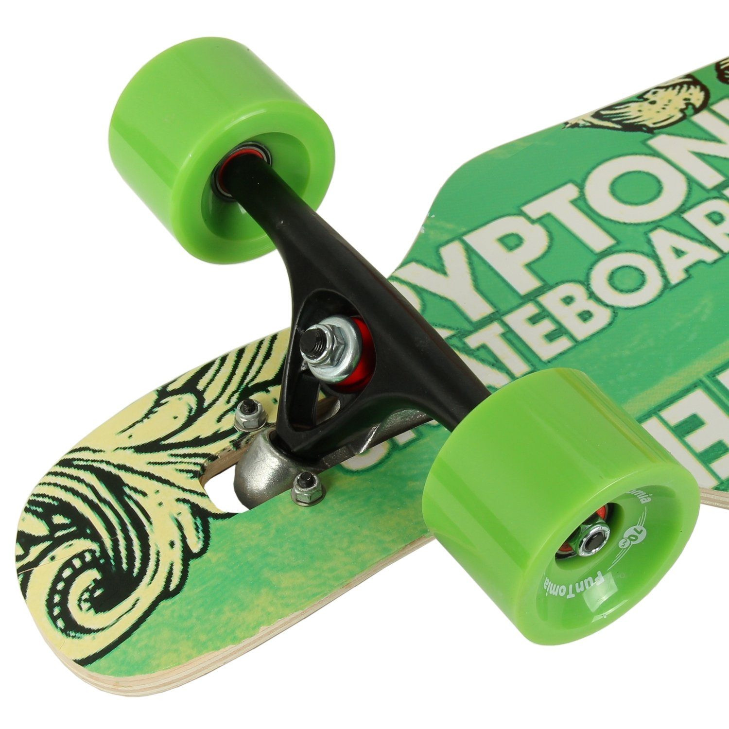 FunTomia Longboard Longboard in 3 Flex Stufen Camber Ahornholz + T-Tool mit LED Rollen, Camber Twin Tip – Bild 5 von 5