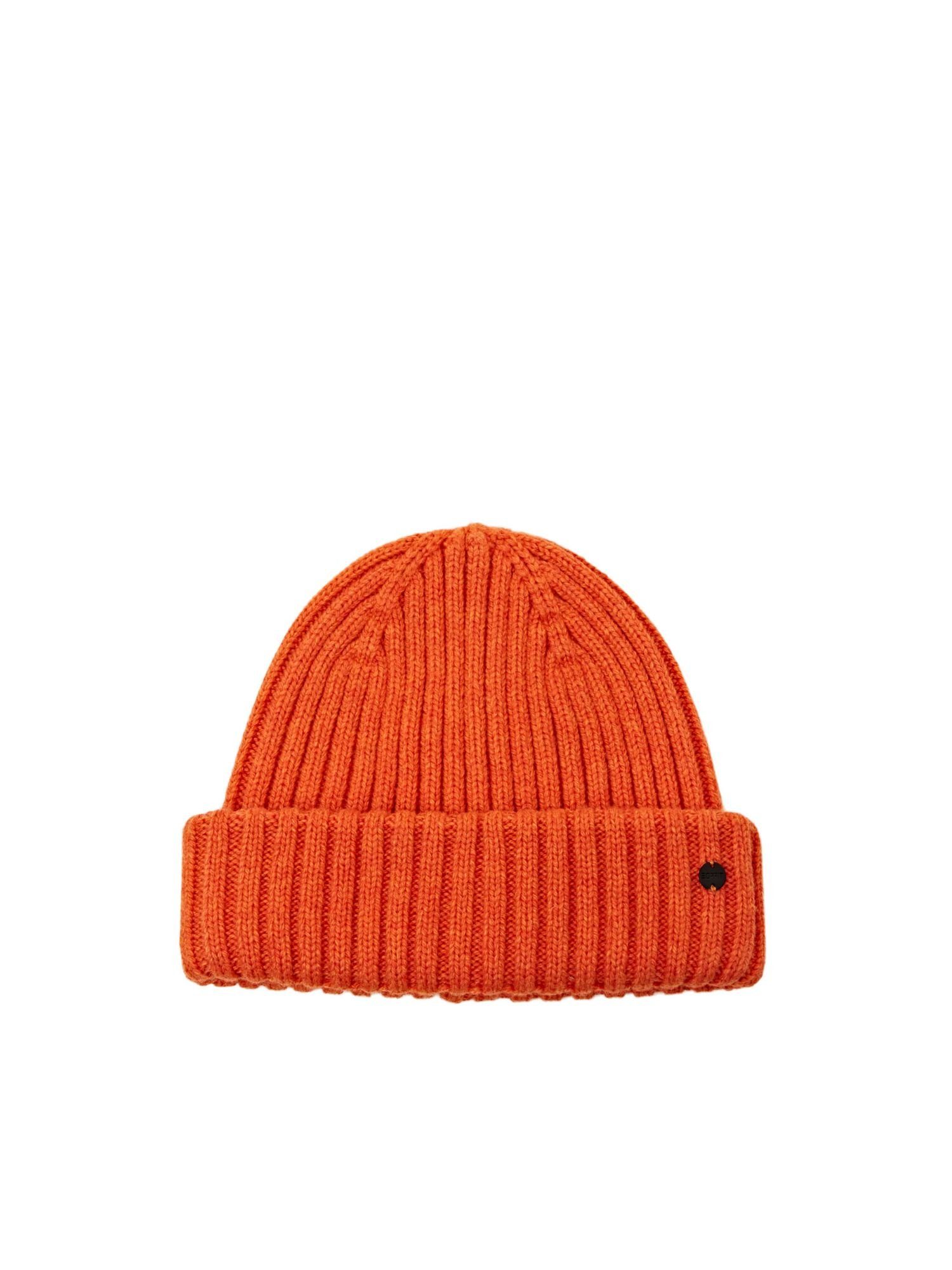 GOLDEN Ripp-Muster Mütze ORANGE Beanie mit Esprit