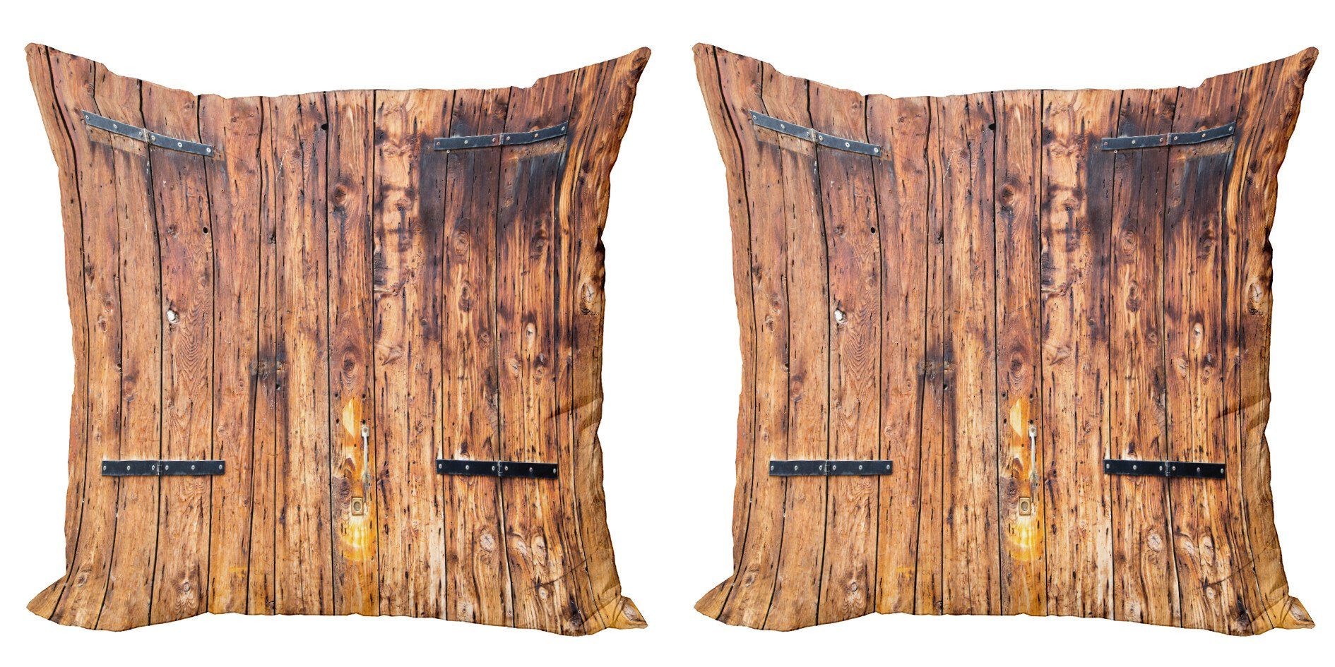 Kissenbezüge Modern Accent Doppelseitiger Digitaldruck, Abakuhaus (2 Stück), Antiquität Holzbohlen in hellen Tönen