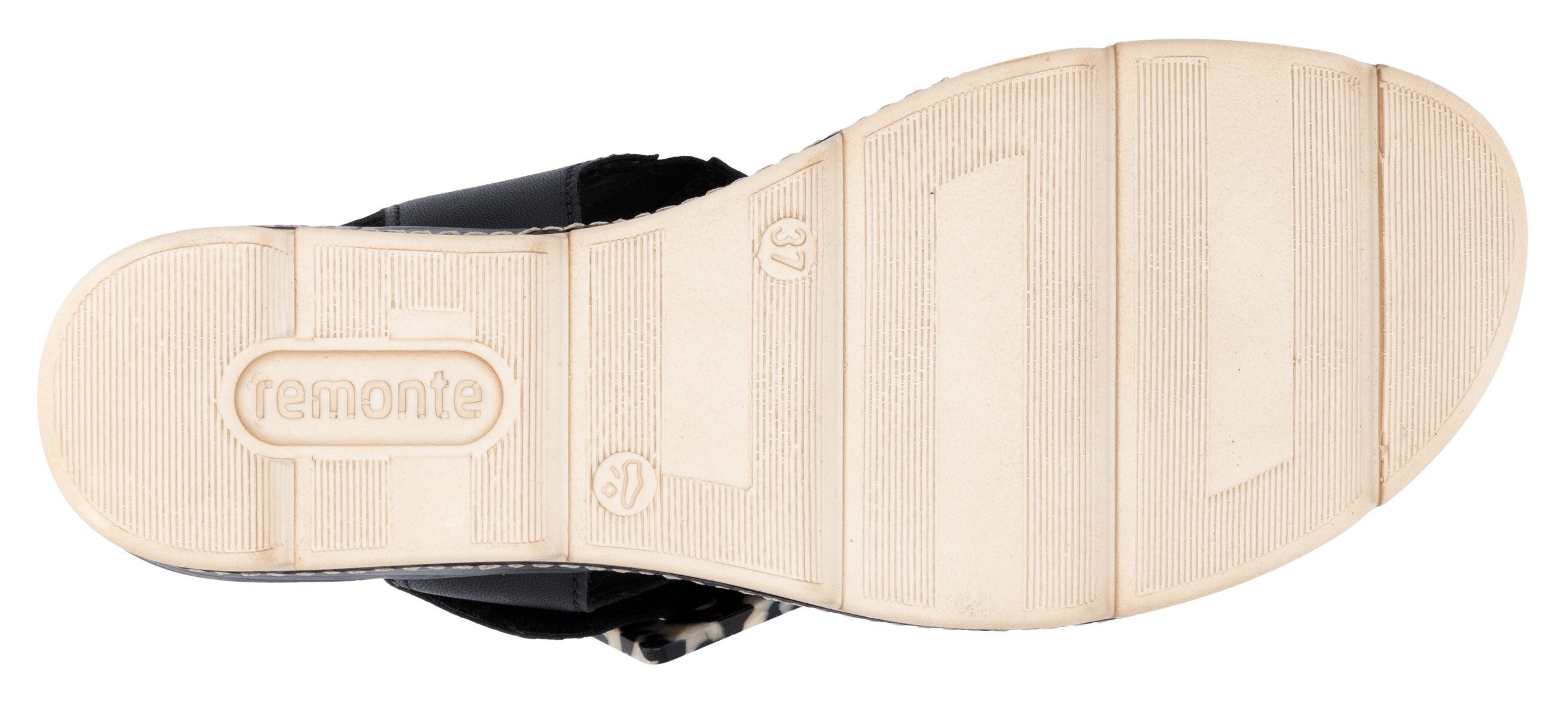 Remonte Elisabeth Hurley-Collection Keilsandalette Keilabsatz, Riemensandale, Sommerschuh, auffällige Zierschnalle