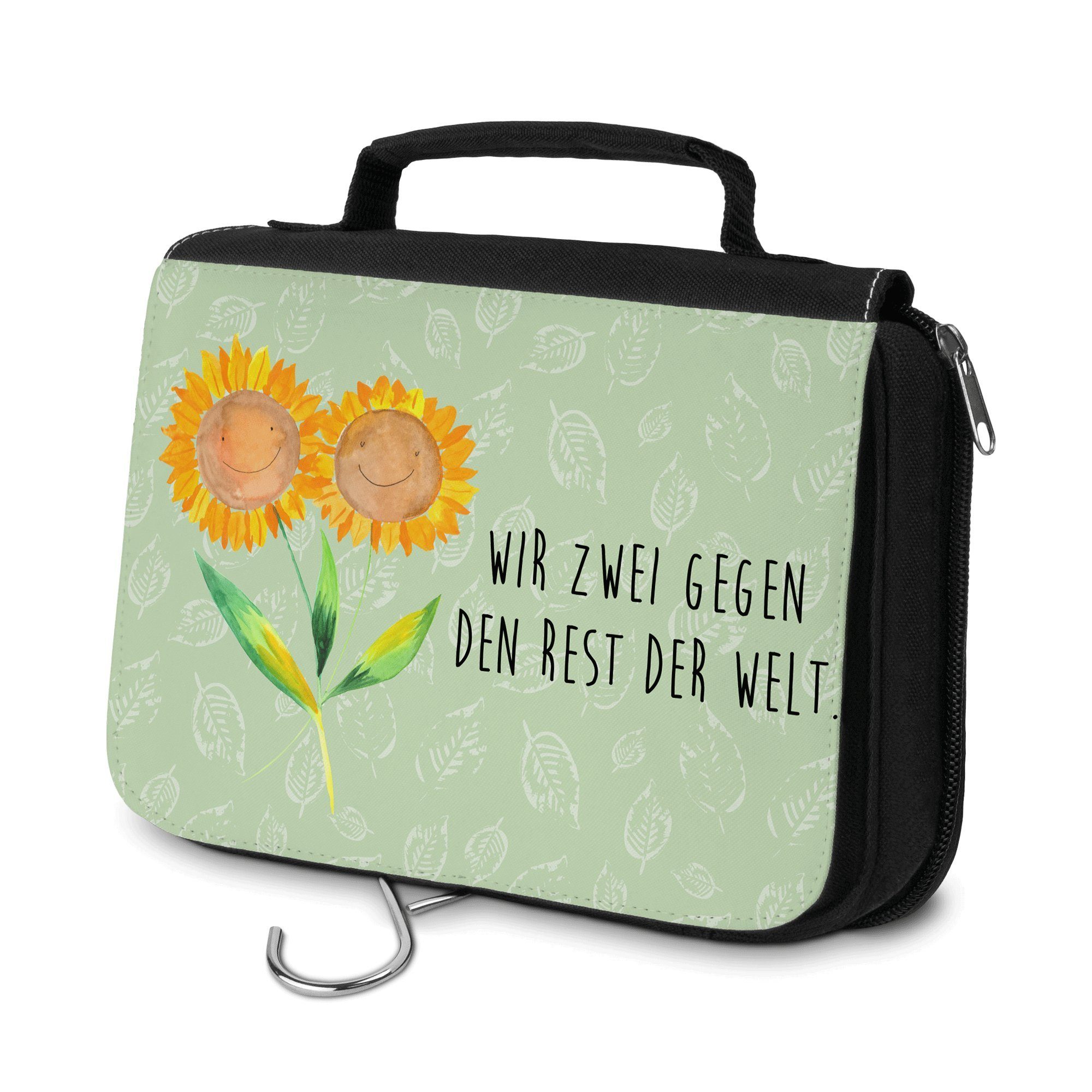 Blattgrün Geschenk, Mr. Mrs. Kulturbeutel Pflanzen, - Panda & Sonnenblume (1-tlg) Aufhängen, Garten, Zum -