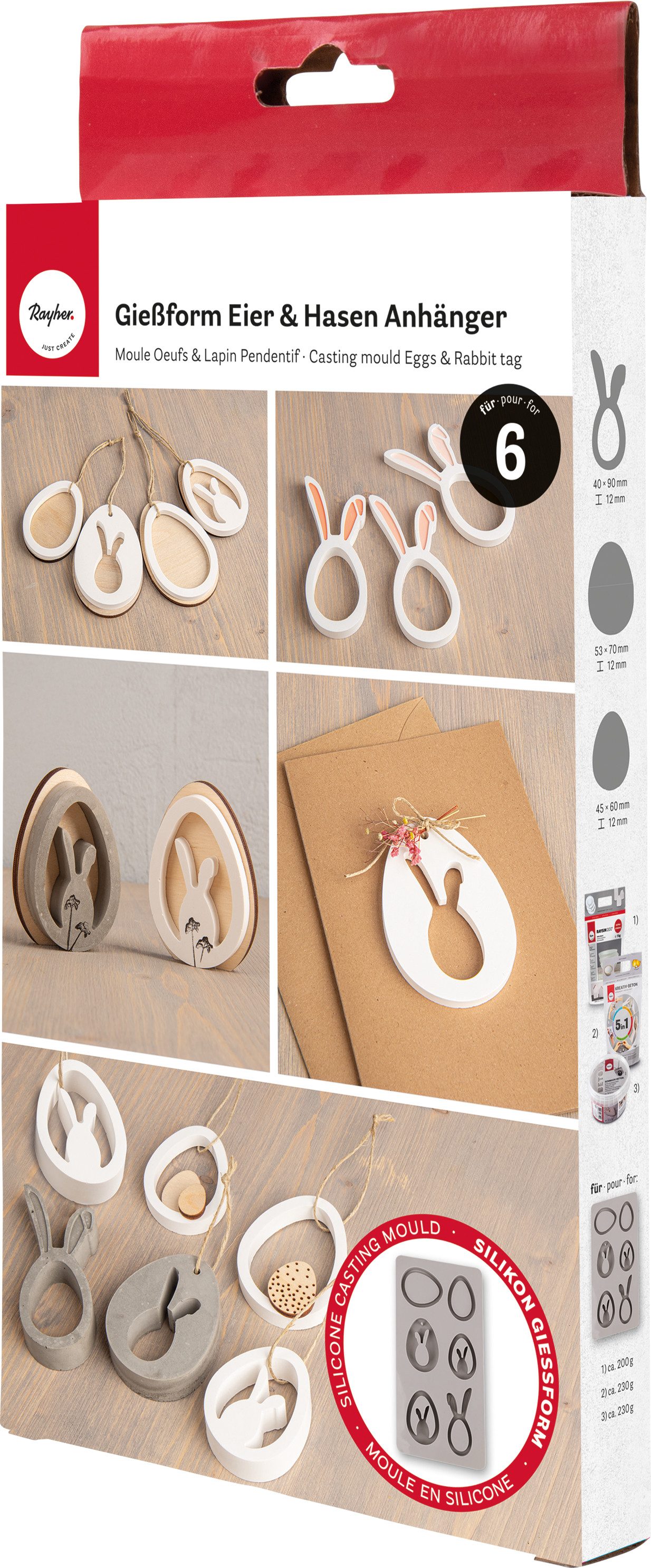 Rayher Modellierwerkzeug Osteranhänger, 6 Motive