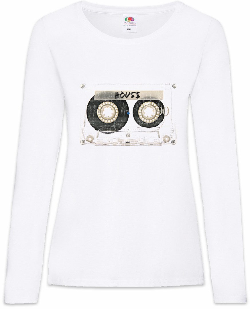 Urban Backwoods Langarmshirt Tape House Damen Langarmshirt kassette cassette Wave DJ Techno Rap 80s (1-tlg) Musikkassette Sound Music Electro