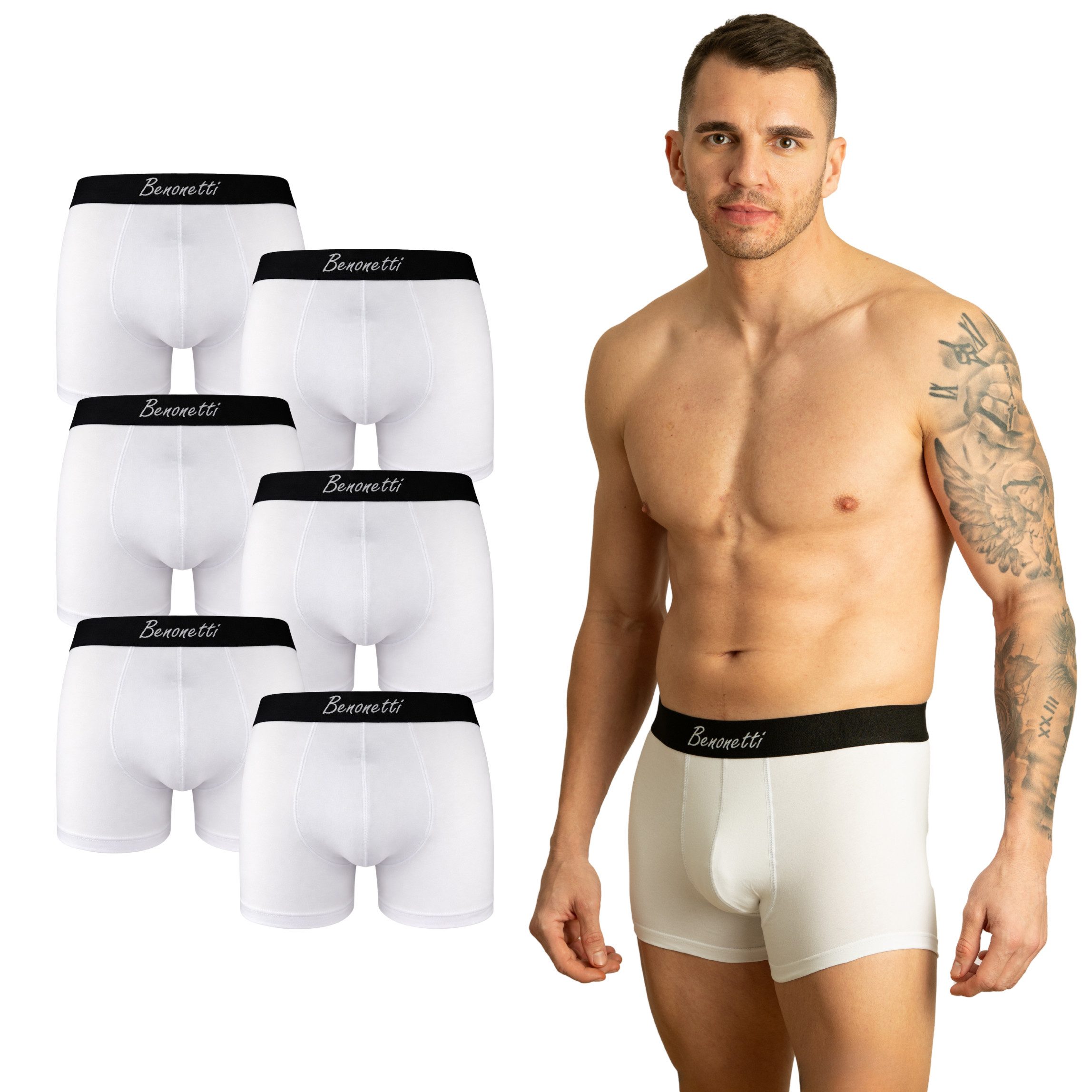 Benonetti Boxershorts Herren Baumwolle – Elastischer Bund Herren Boxershort günstig online kaufen