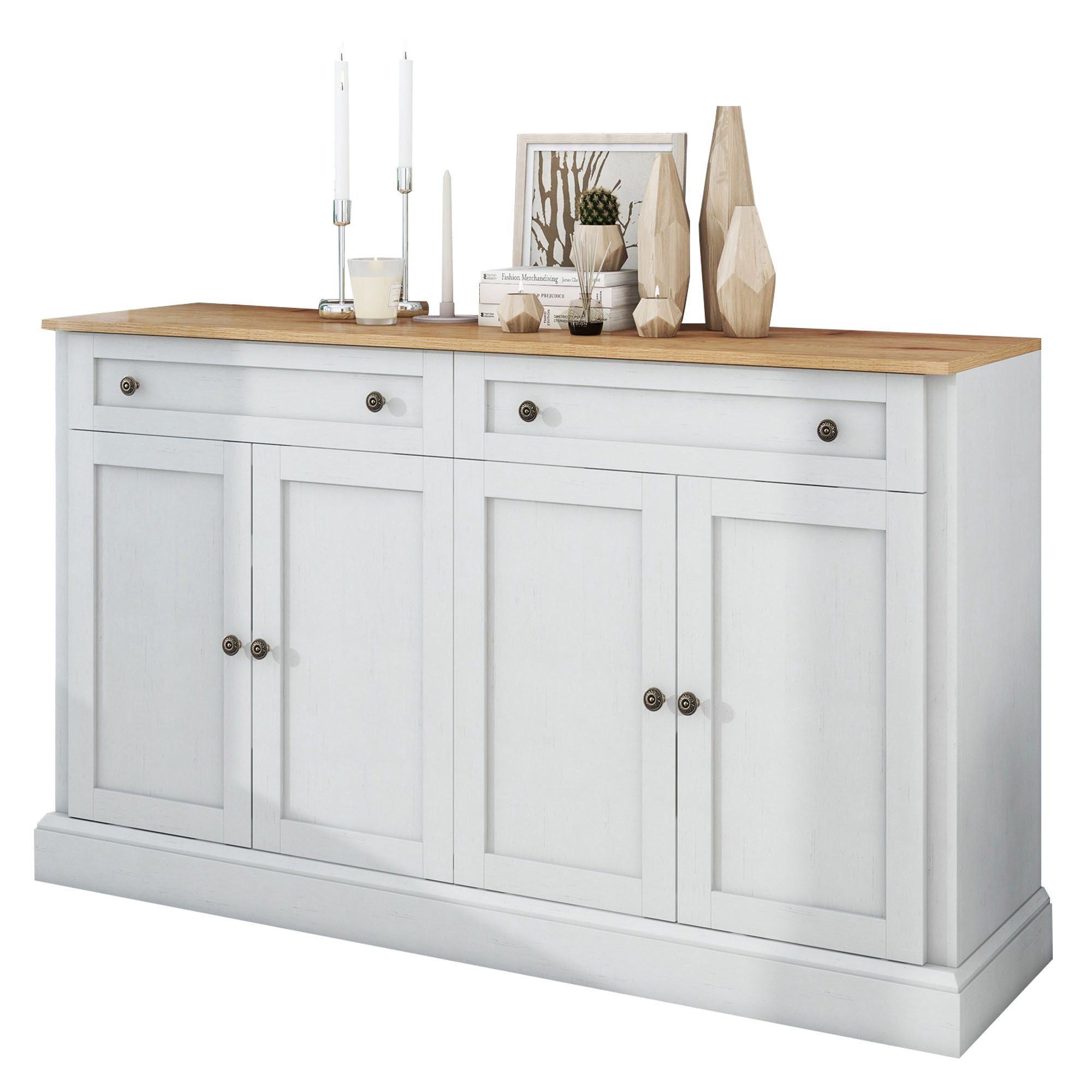 HAUSS SPOLE Kücheninsel mit Griffe,Stauraumschrank mit Schublade,mit Einlegeböden, (150 x 86 x 40 cm (L/B/H)