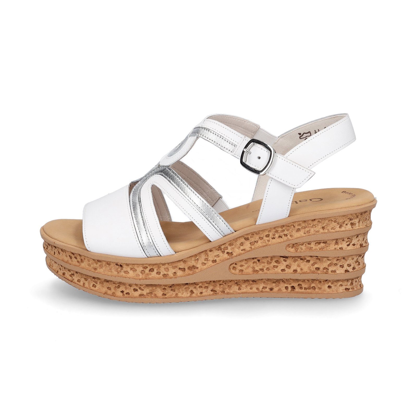 Gabor Gabor Damen Keilsandalette weiß silber Sandale