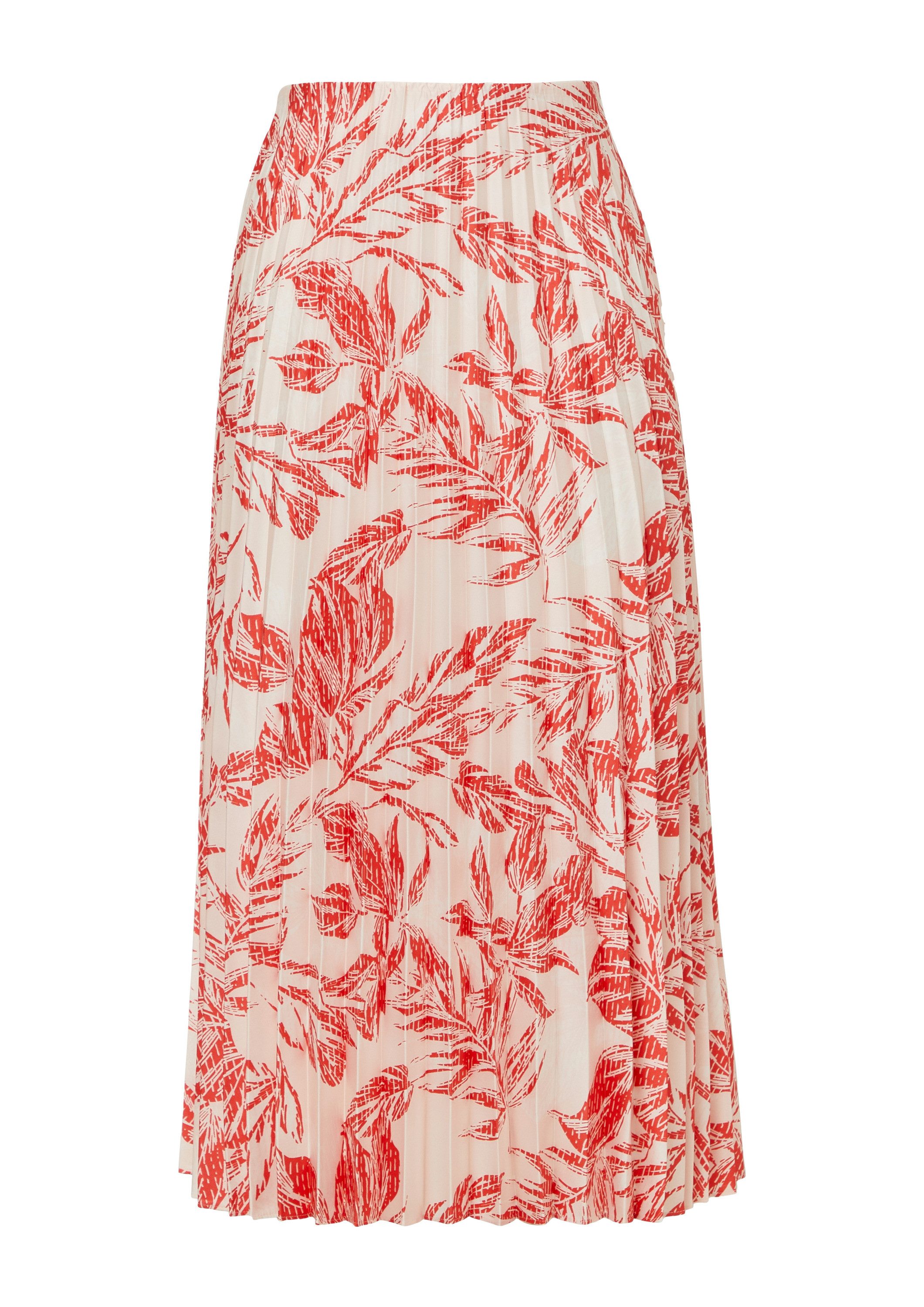 comma Midirock Rock Midi-Satinrock mit Plisseefalten günstig online kaufen