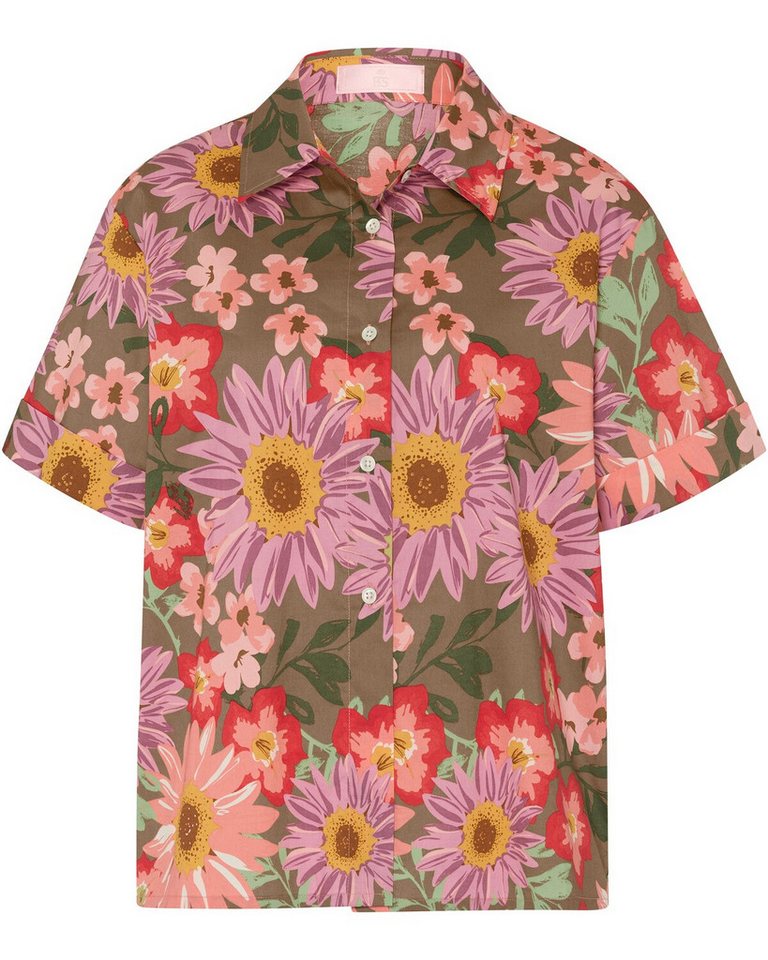 Brigitte von Schönfels Hemdbluse Halbarm-Hemdbluse mit Blumen