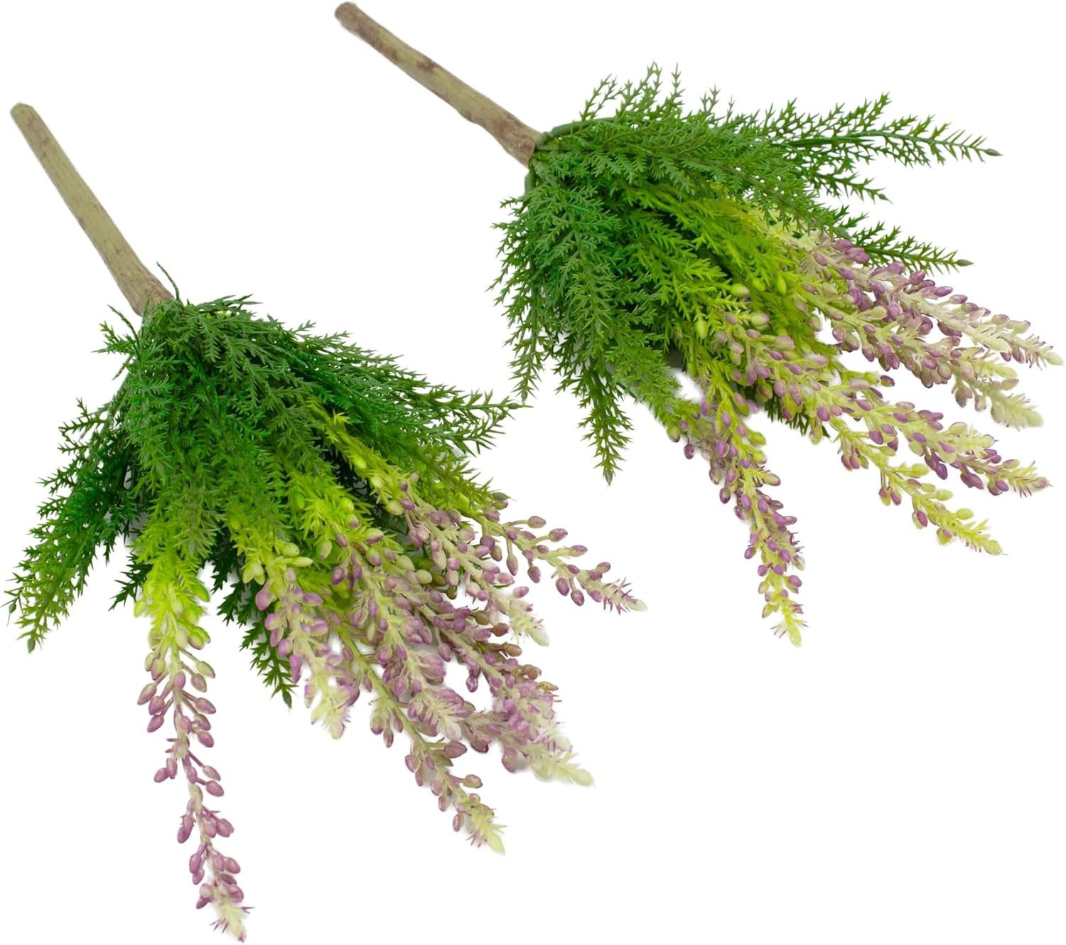 Kunstpflanze 2er Set künstliche Erika 29 cm Kunstblume Stecker Heidekraut, mucPlants, künstliche Pflanze, künstliche Zimmerpflanze