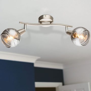 etc-shop LED Deckenspot, Leuchtmittel inklusive, Warmweiß, LED Decken Leuchte verstellbar Spot Strahler Leiste Glas Lampe