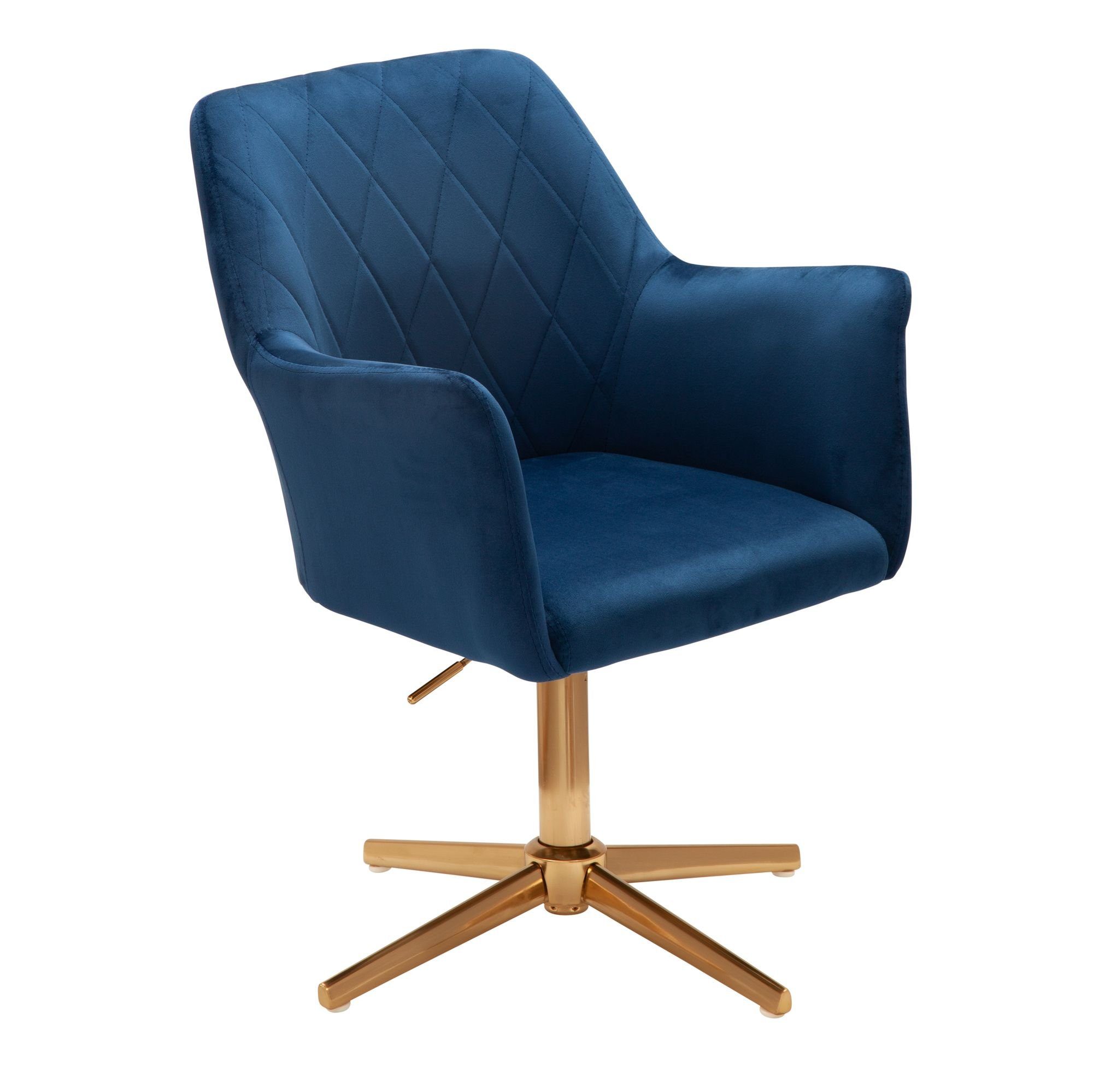 KADIMA DESIGN Loungesessel Sessel-Drehstuhl für dein Homeoffice: TANARO - mit Armlehnen, Armlehnen Blau | Blau | Blau