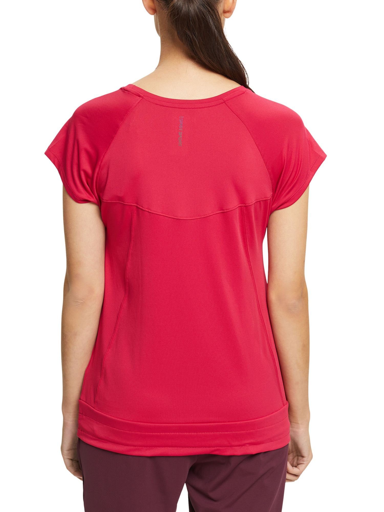 mit sports (1-tlg) T-Shirt Active Recycelt: RED T-Shirt Kordelzug esprit und E-DRY CHERRY