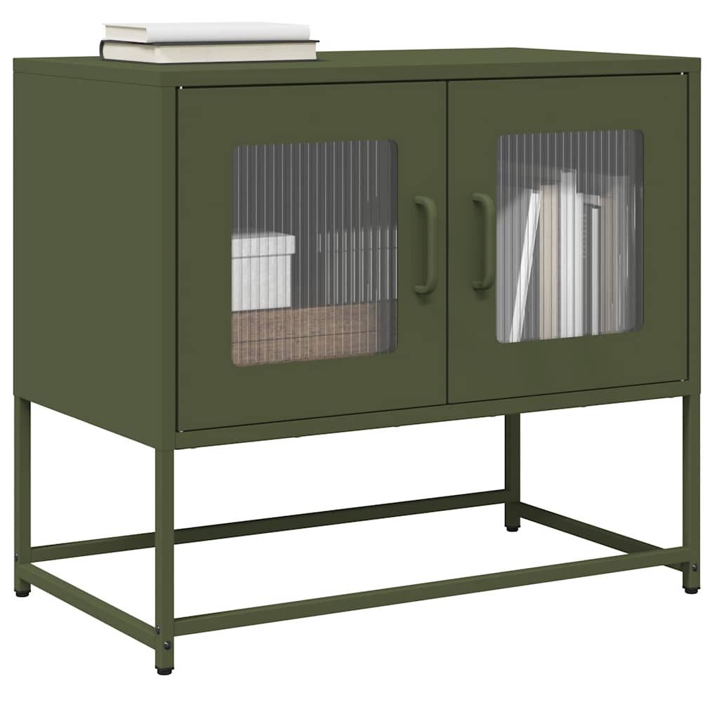 vidaXL TV-Schrank TV-Schrank Olivgrün 68x39x60,5 cm Kaltgewalzter Stahl (1-St)