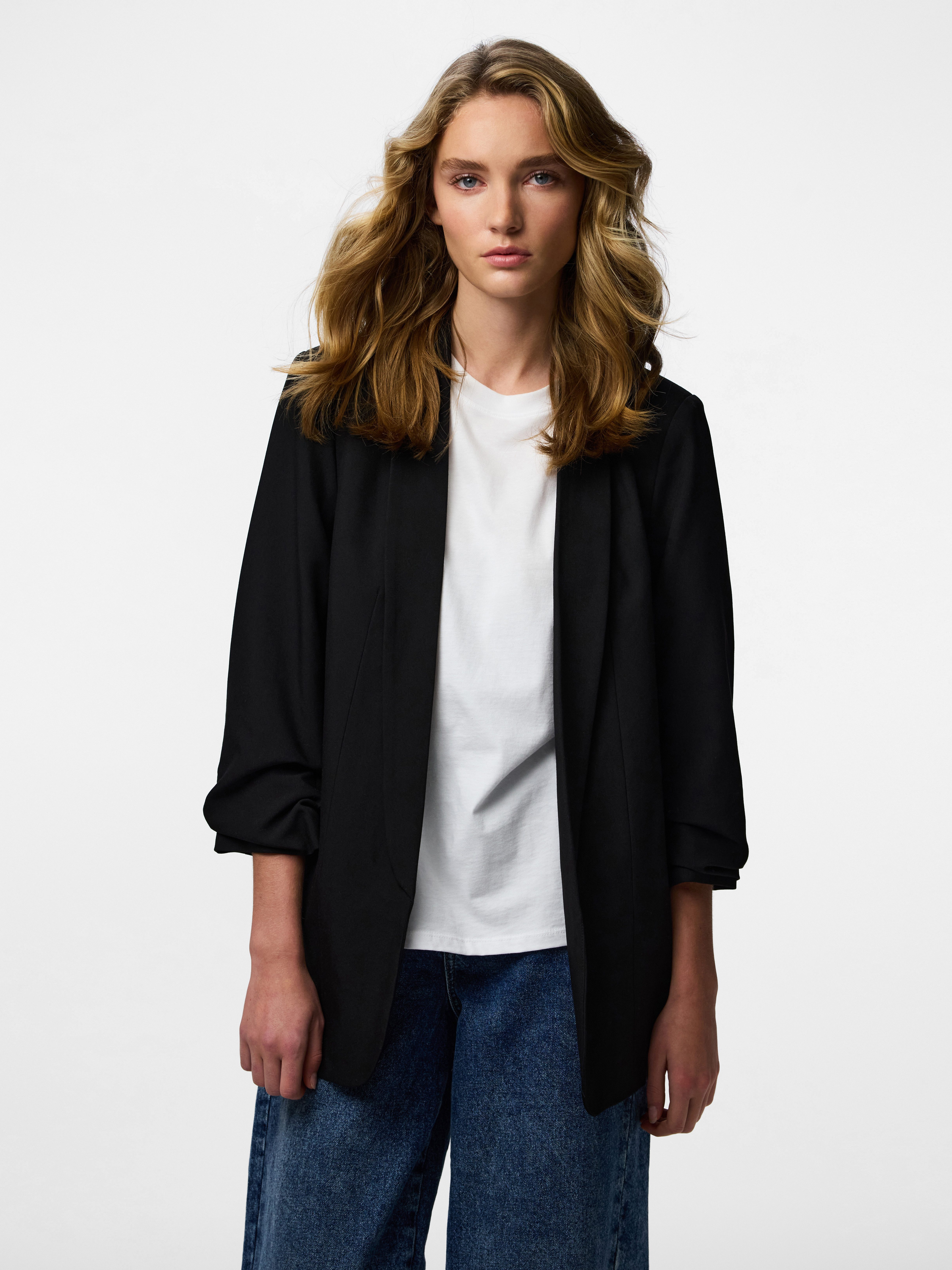 pieces Blusenblazer PCBOSELLA 3/4 BLAZER NOOS Materialmix, regular fit günstig online kaufen