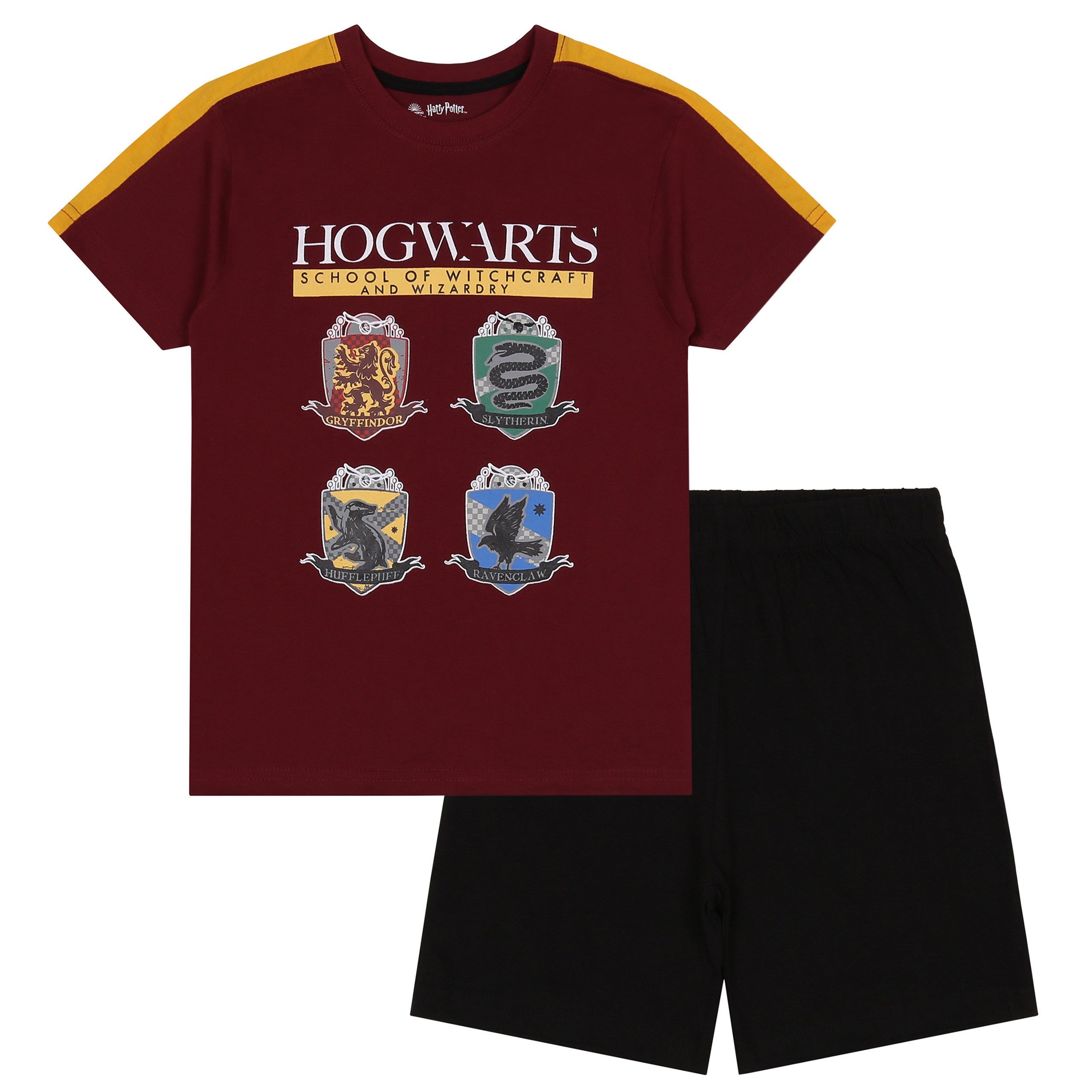 Harry Potter Schlafanzug Harry Potter Jungen Schlafanzug kurze Hose weiß-kastanienbraun 110 cm