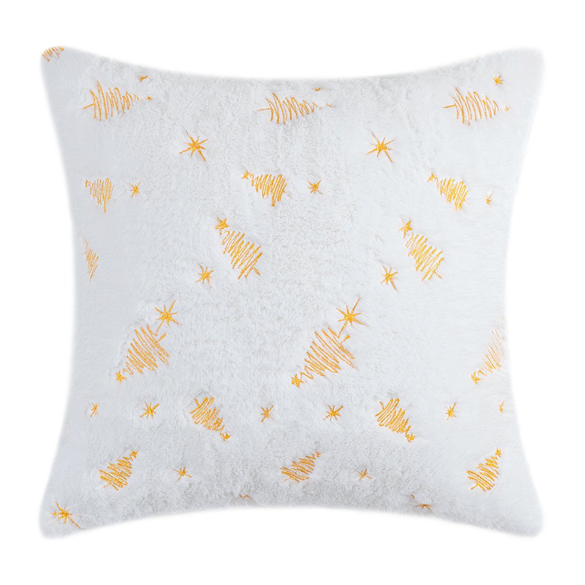 Rosnek Kissenbezug 1/2/4Stück, 45*45cm, weihnachtlich, einseitig, für Bett Sofa Deko, (1 Stück), zotteliger Plüsch