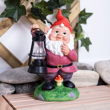 etc-shop LED Dekofigur, LED-Leuchtmittel fest verbaut, LED SOLAR Außen Steh Leuchte Garten Zwerg Hof Terrassen Deko Figur