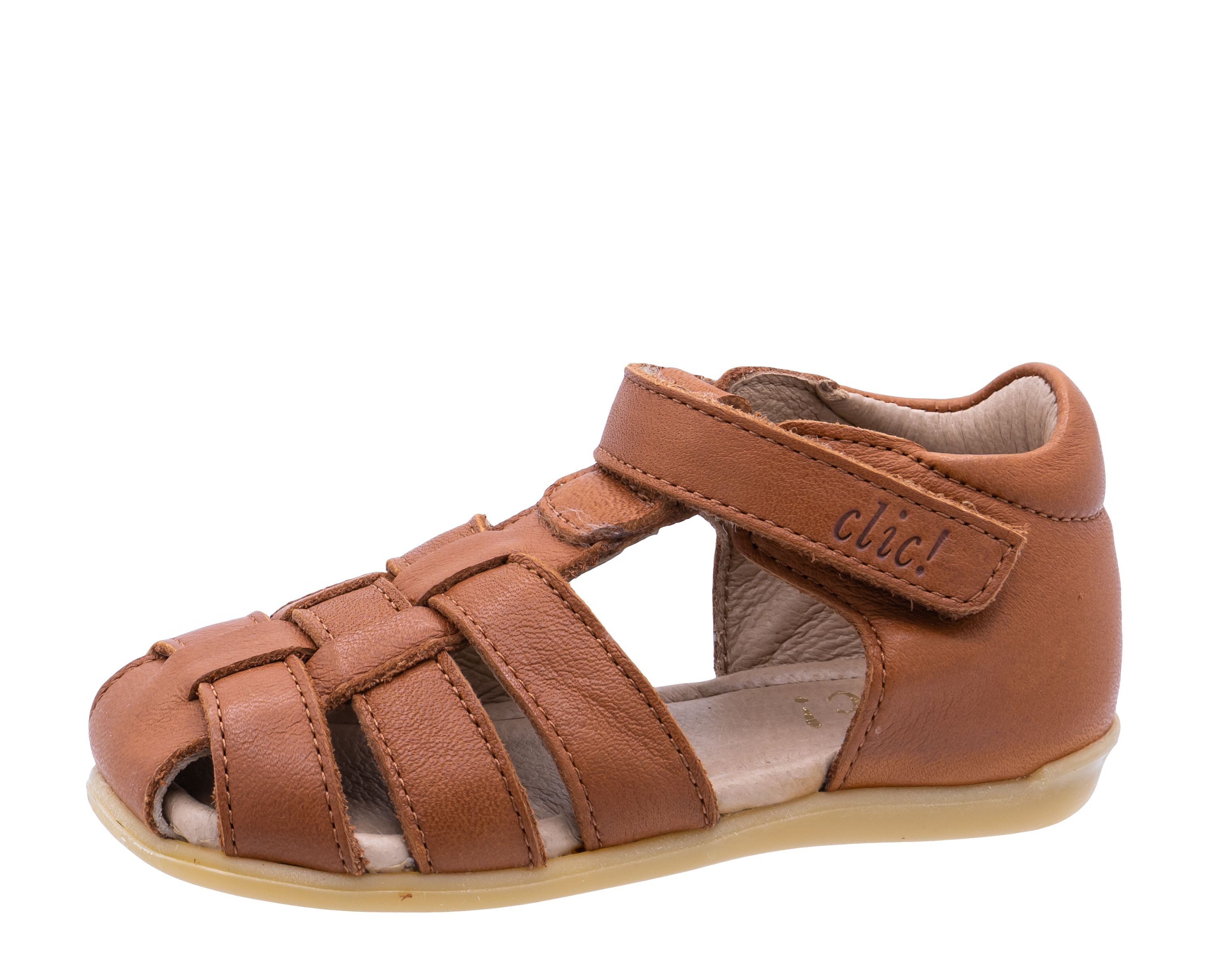 Clic Clic Sandalen Lauflernschuhe Kleinkind Leder Braun Cognac9737 Sandalette