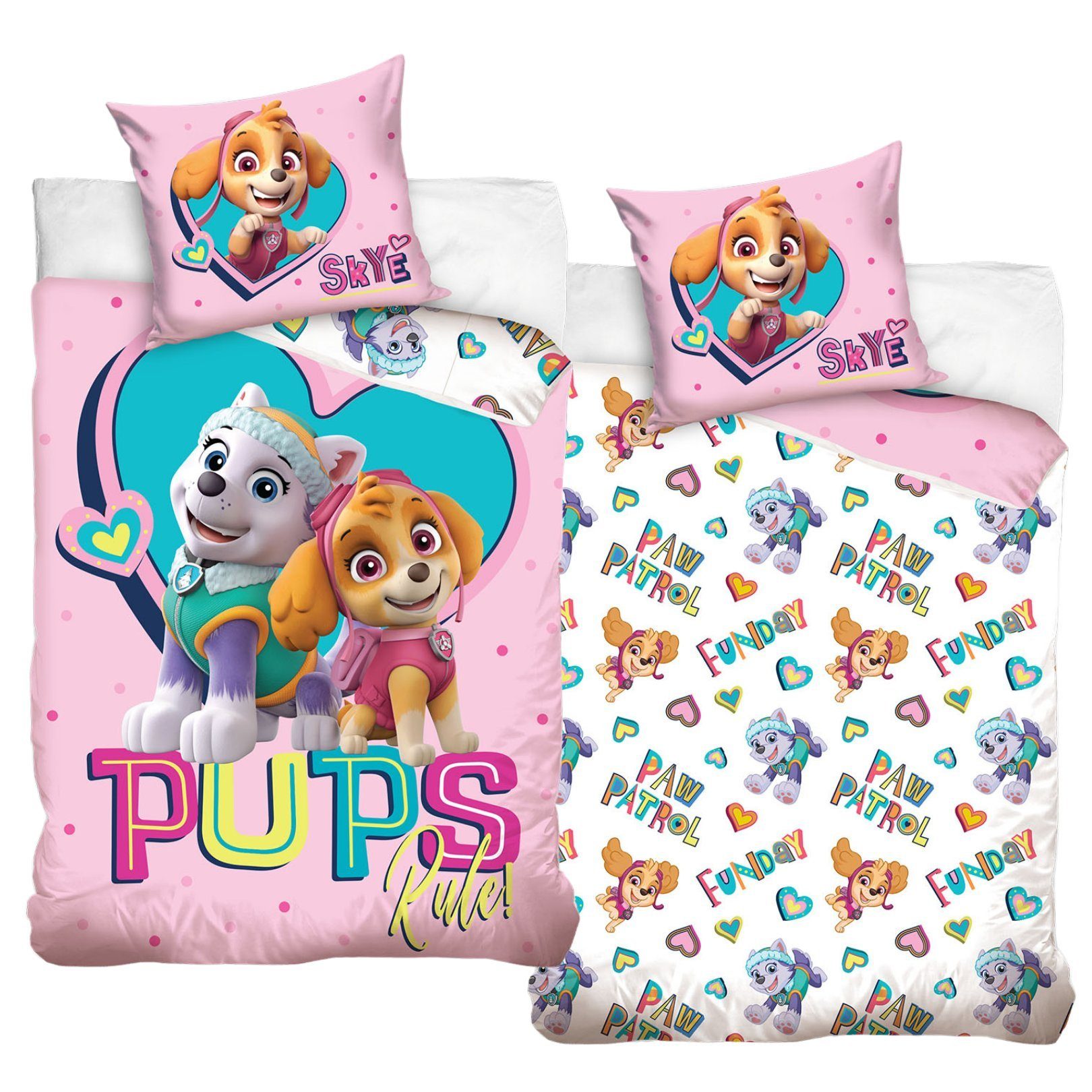 MTOnlinehandel Kinderbettwäsche Paw Patrol 135x200 + 80x80 cm 2 tlg., 100% günstig online kaufen