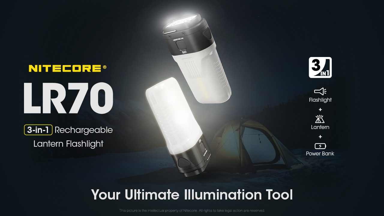 Nitecore LR70 - 3 in 1 - Taschenlampe 3000 Lumen, Laterne 400 Lumen und Powerbank (1 St)