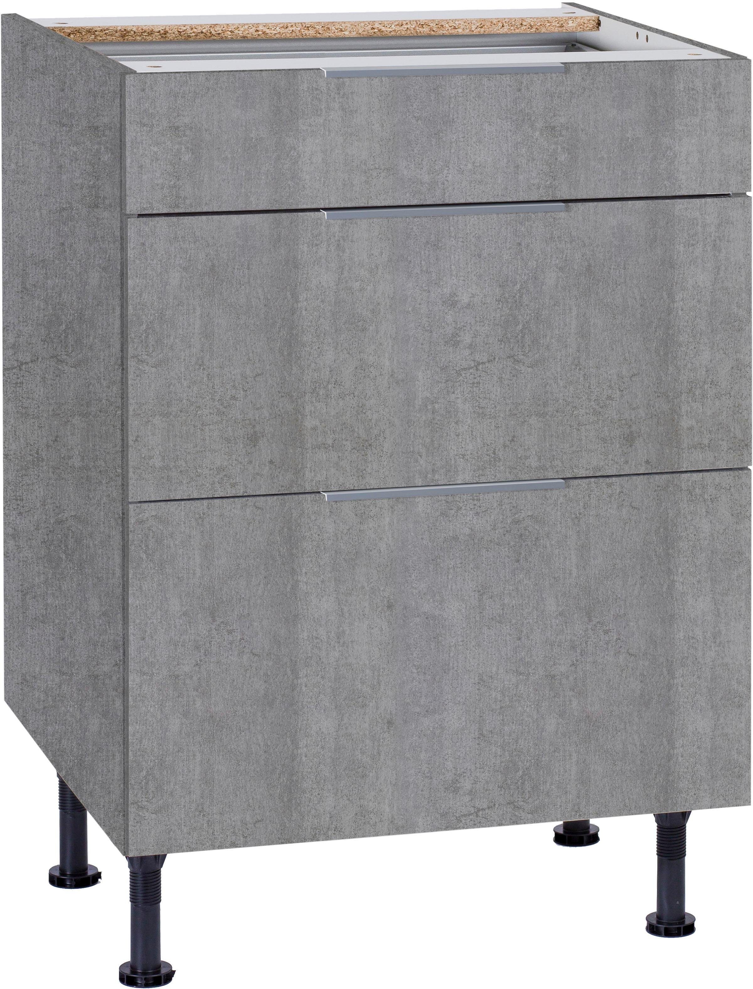 OPTIFIT Unterschrank Tara mit und cm 60 Breite Soft-Close-Funktion, betonfarben betonfarben Vollauszug 