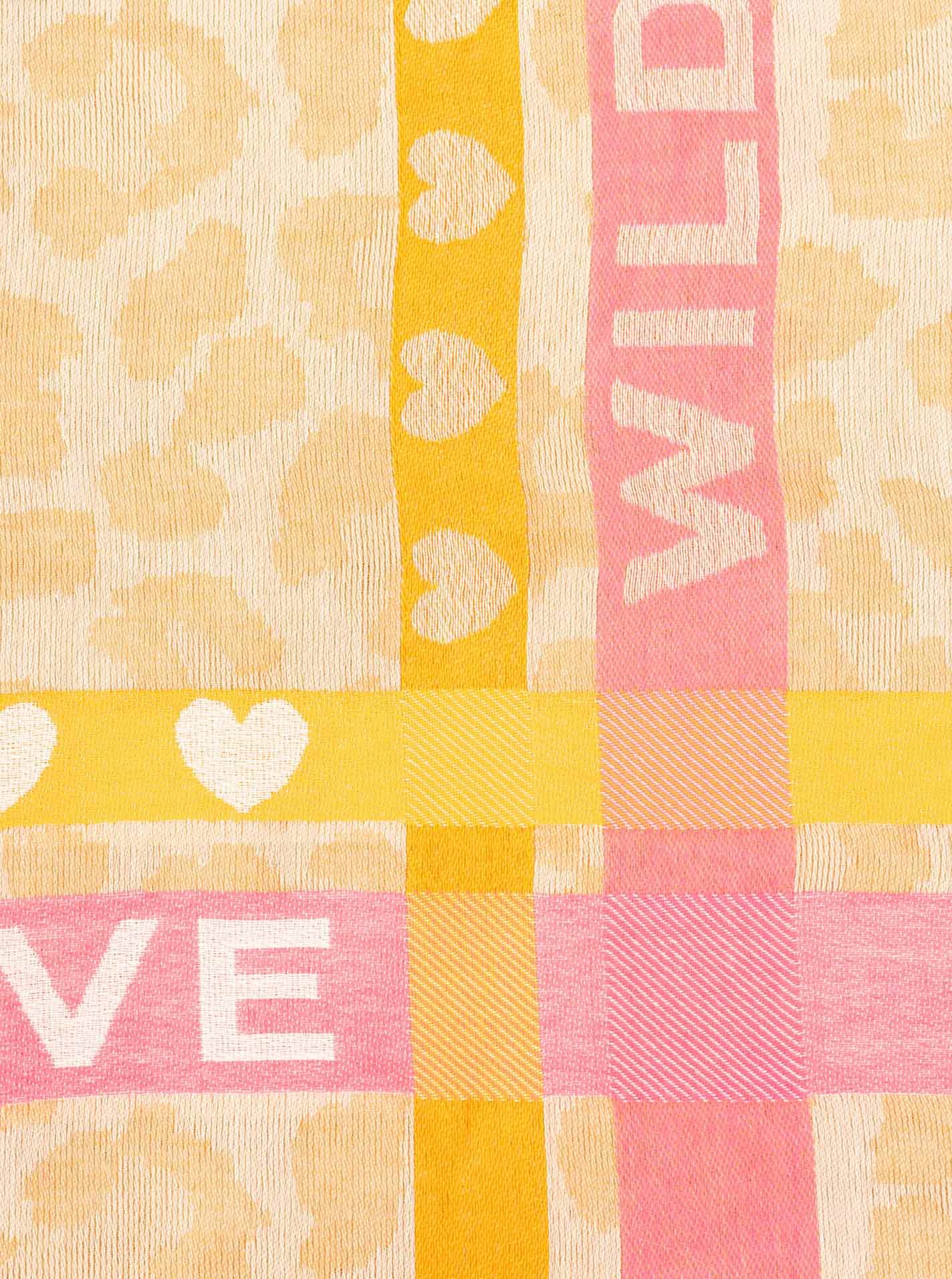 Zwillingsherz Schal "Wild Love", trendiger Schal mit Herzen und Schriftzug