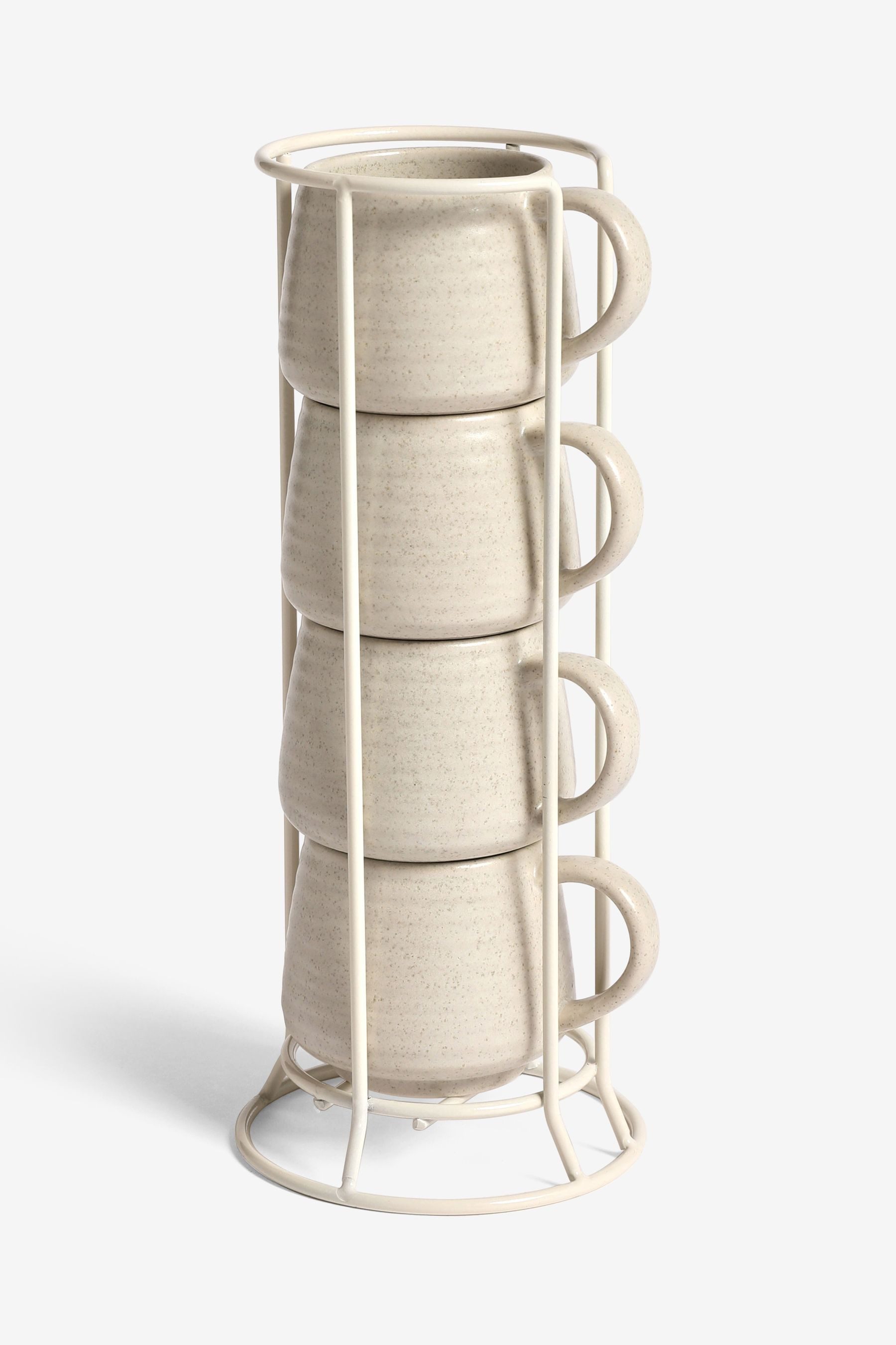 Next Becher Kya Set mit 4 stapelbaren Espressotassen, 5-tlg., Steingut