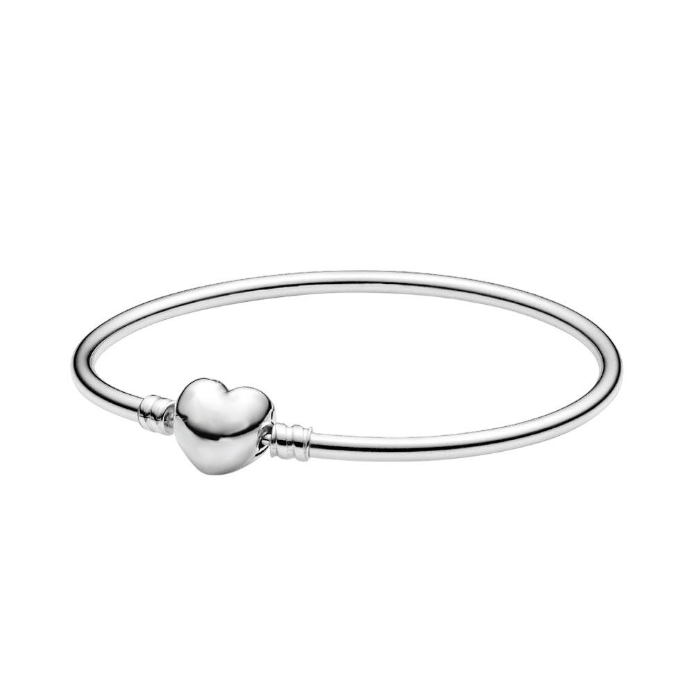 PANDACHARMS Charm-Armband Armreif mit Herzverschluss, 925er Sterling Silber günstig online kaufen