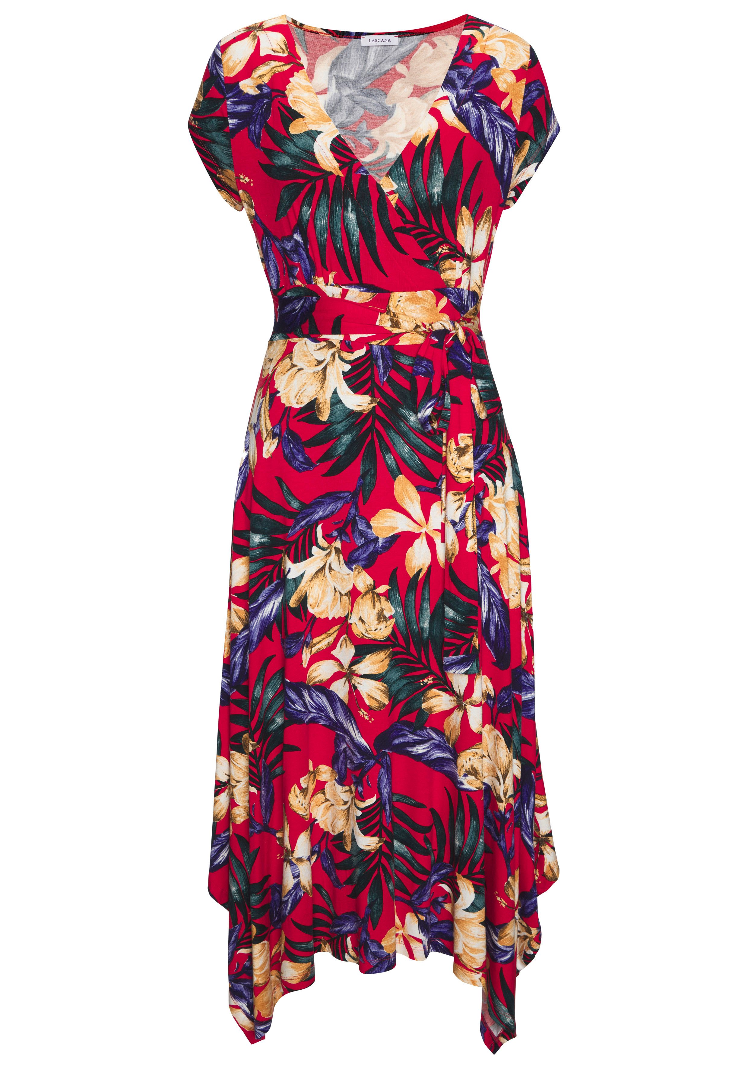 LASCANA Sommerkleid mit Zipfelsaum und Schleife günstig online kaufen