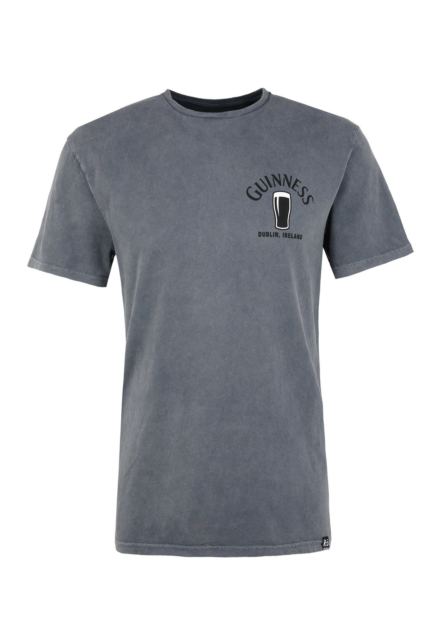 GOTS Grey T-Shirt Pint Washed zertifizierte Recovered Guinness Chest Bio-Baumwolle