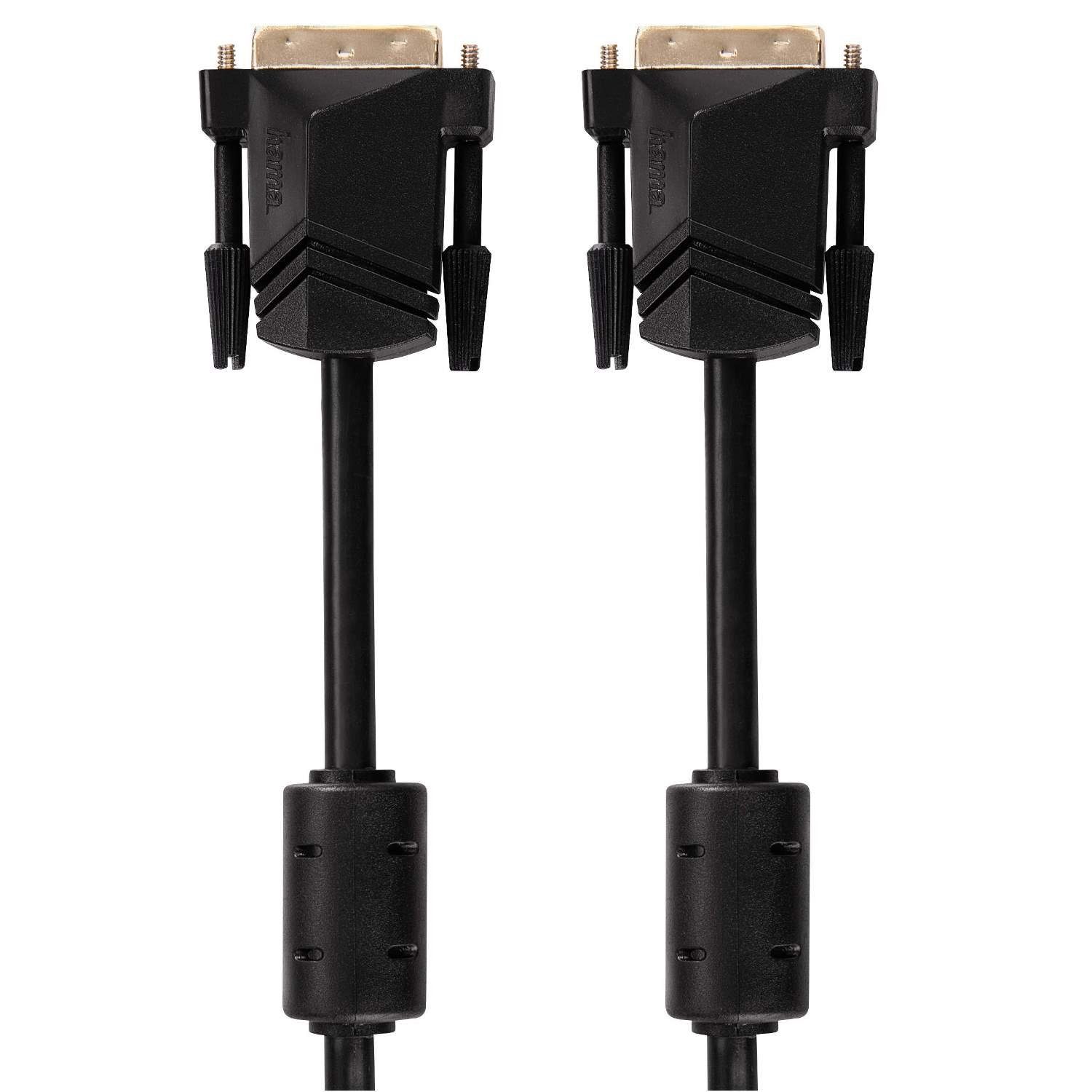 DVI-Kabel Pol. DVI-D, Dual-Link vergoldet 2x DVI-D 3m HQ Hama DVI-D Monitor Video-Kabel, 24+1 (300 Anschlusskabel cm), Stecker 24+1
