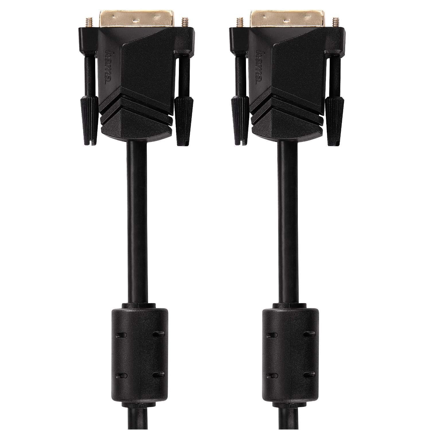 Hama HQ 3m DVI-Kabel DVI-D 24+1 Pol. vergoldet Video-Kabel, DVI-D, (300 cm), Anschlusskabel Monitor 2x DVI-D 24+1 Dual-Link Stecker