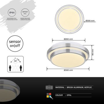 Globo Deckenleuchte Deckenleuchte Wohnzimmer Deckenlampe Bewegungsmelder LED Badezimmer