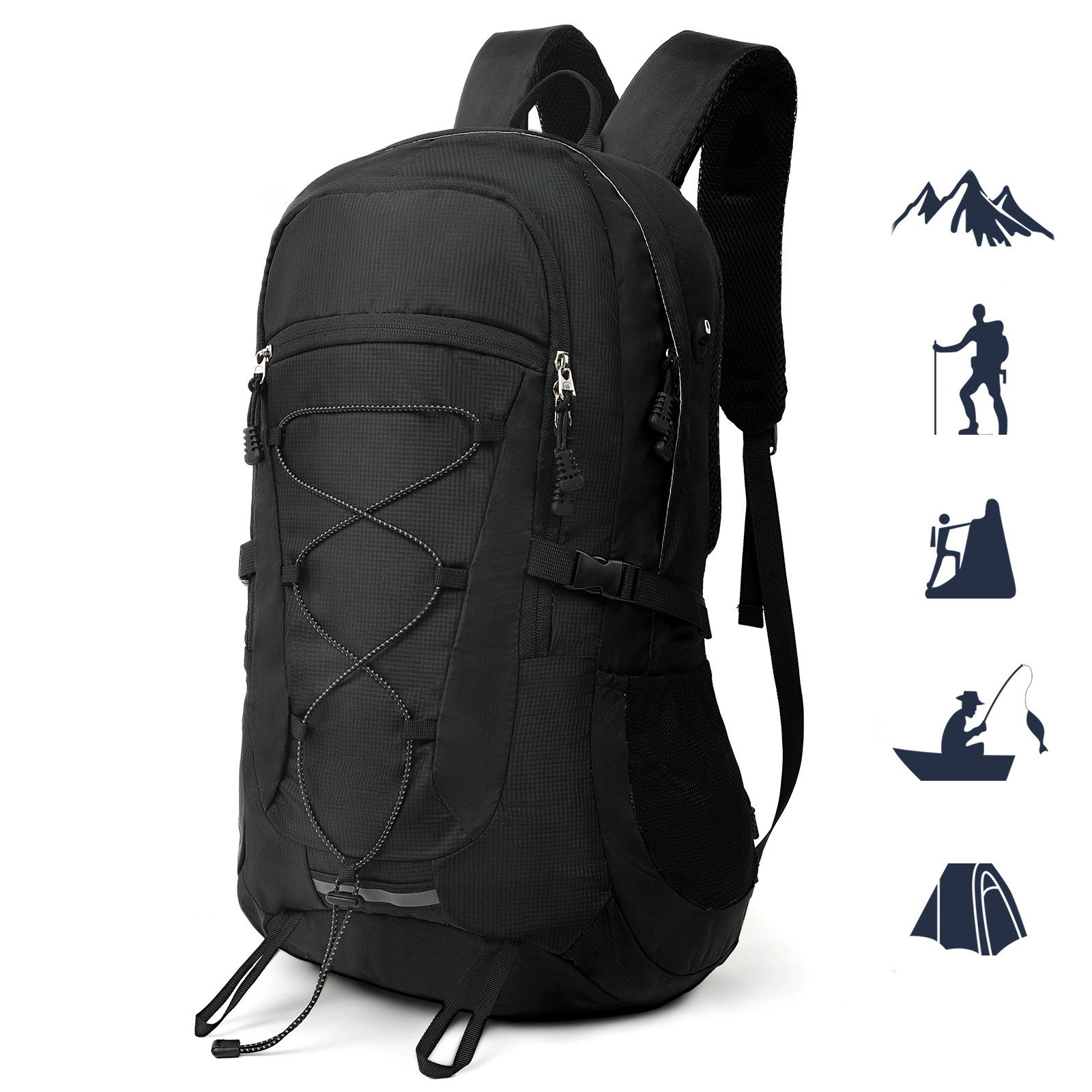 TAN.TOMI Wanderrucksack 45L Wanderrucksack Herren Damen, Wasserdicht Trekkingrucksack (inkl. Reflexstreifen, mit Federtasche, Geldbōrse und Laptopfach), Für Wandern, Radfahren, Klettern, Bergsteigen und Reisen Sport