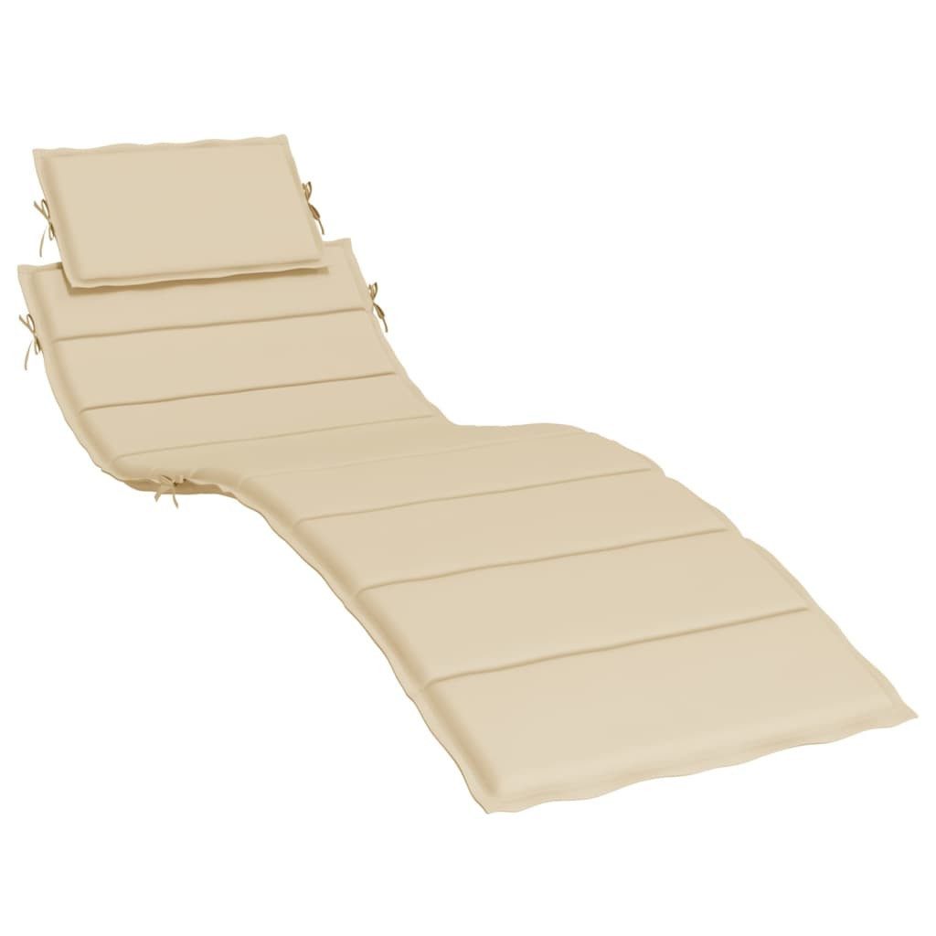 vidaXL Sitzauflage Sonnenliegen-Auflage Beige 186x58x4 cm Oxford-Gewebe, (1 St)