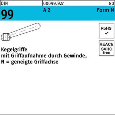 Reyher Griff 100er Pack Kegelgriff DIN 99 N 160 M20 A 2 geneigte Griffachse 1 Stüc