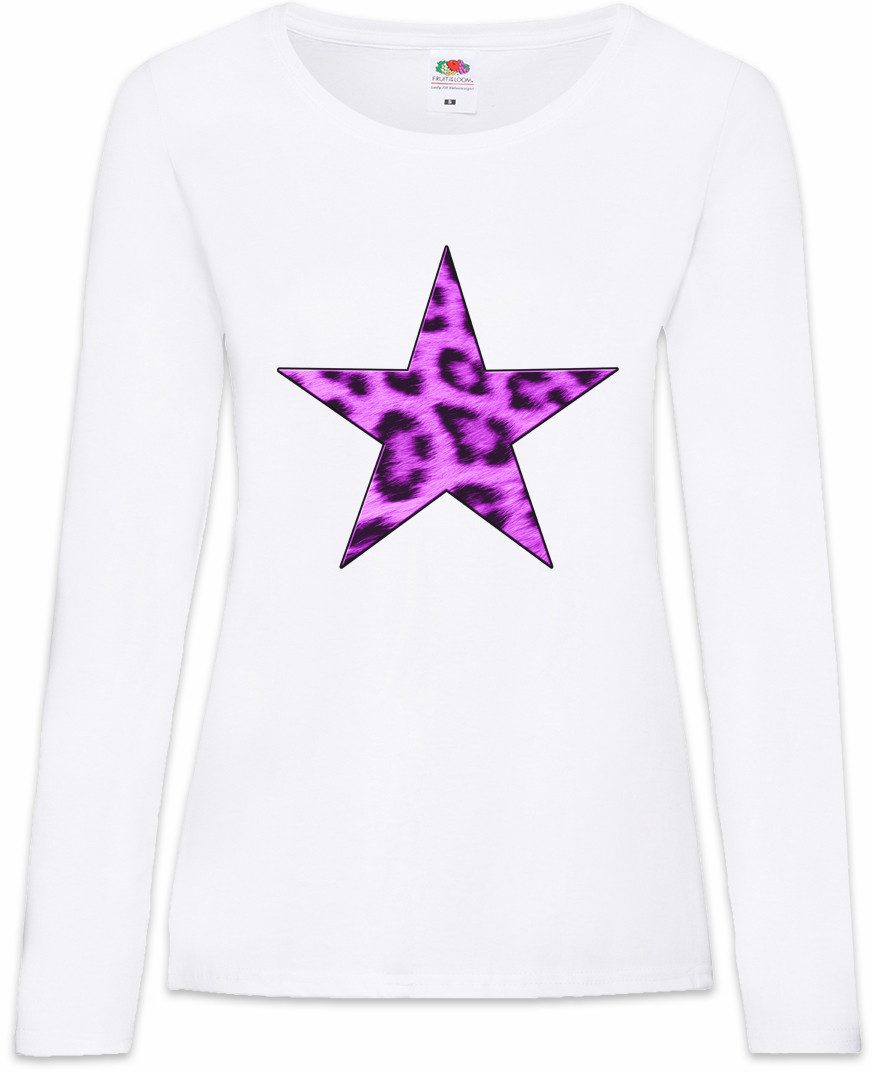 Urban Backwoods Langarmshirt Rockabella Star III Damen Langarmshirt Tattoo Nautical Rockabilly Pink (1-tlg) Leopard Stern Oldschool Fifties