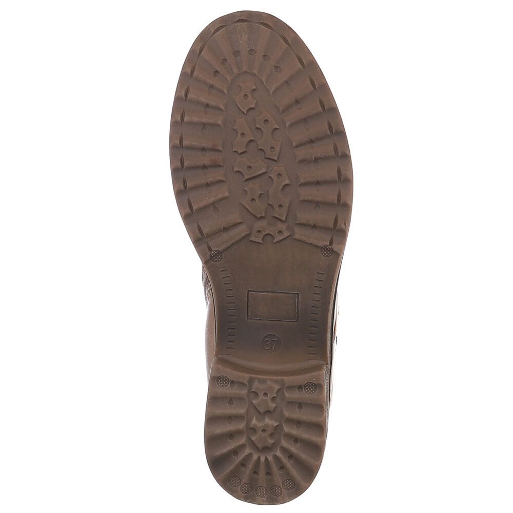 Ital-Design Modischer Damenstiefel mit Schnürung und Reißverschluss Stiefelette (90169733) Blockabsatz Schnürstiefeletten in Silber