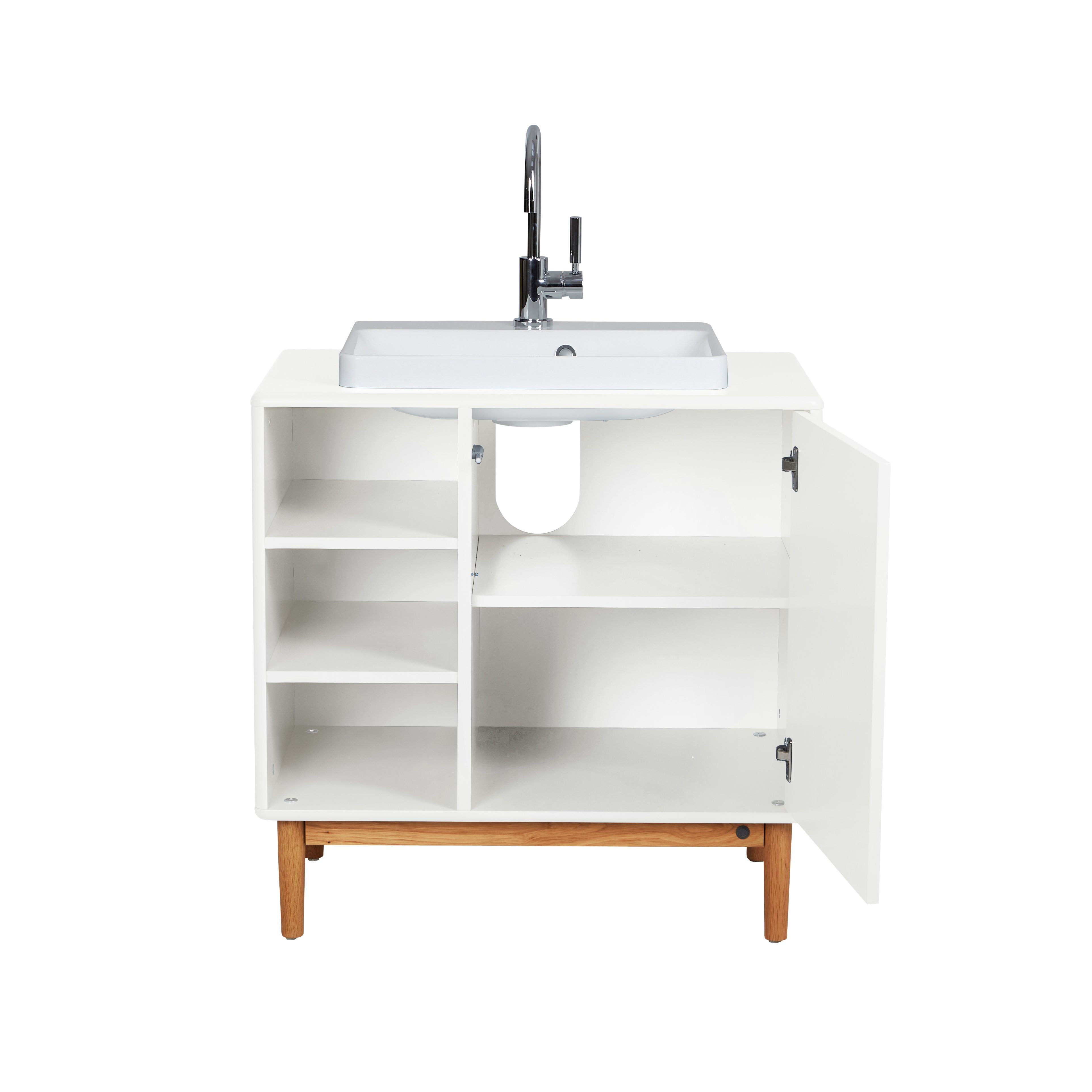 TOM TAILOR HOME Waschtisch COLOR BATH mit Waschbecken, Tür und offenem Regal - in schönen Farben, lackiertes MDF mit gerundeten Kanten - nur noch wenige Exemplare